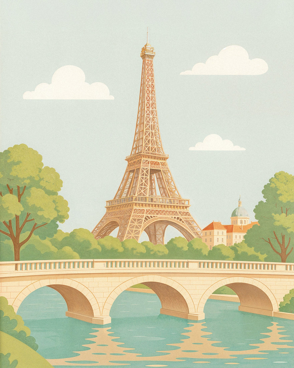 Matkailujulisteet-kokoelma - Eiffel-torni Pariisissa