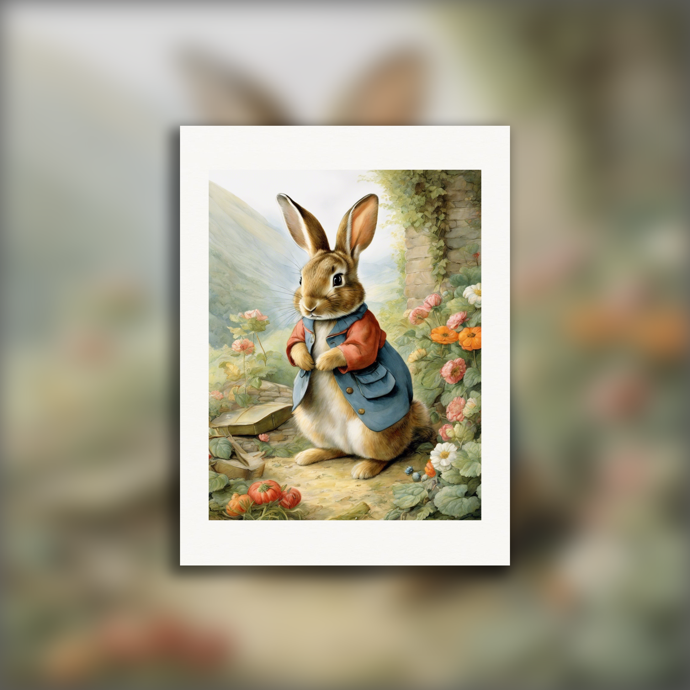 Charming tales, delicate British watercolors, Rabbit - Poster
