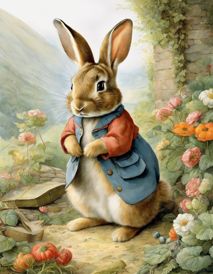 Charming tales, delicate British watercolors, Rabbit - Poster