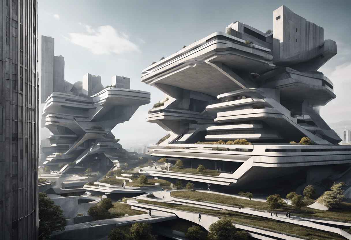 Brutalism, Futuristic city - Poster
