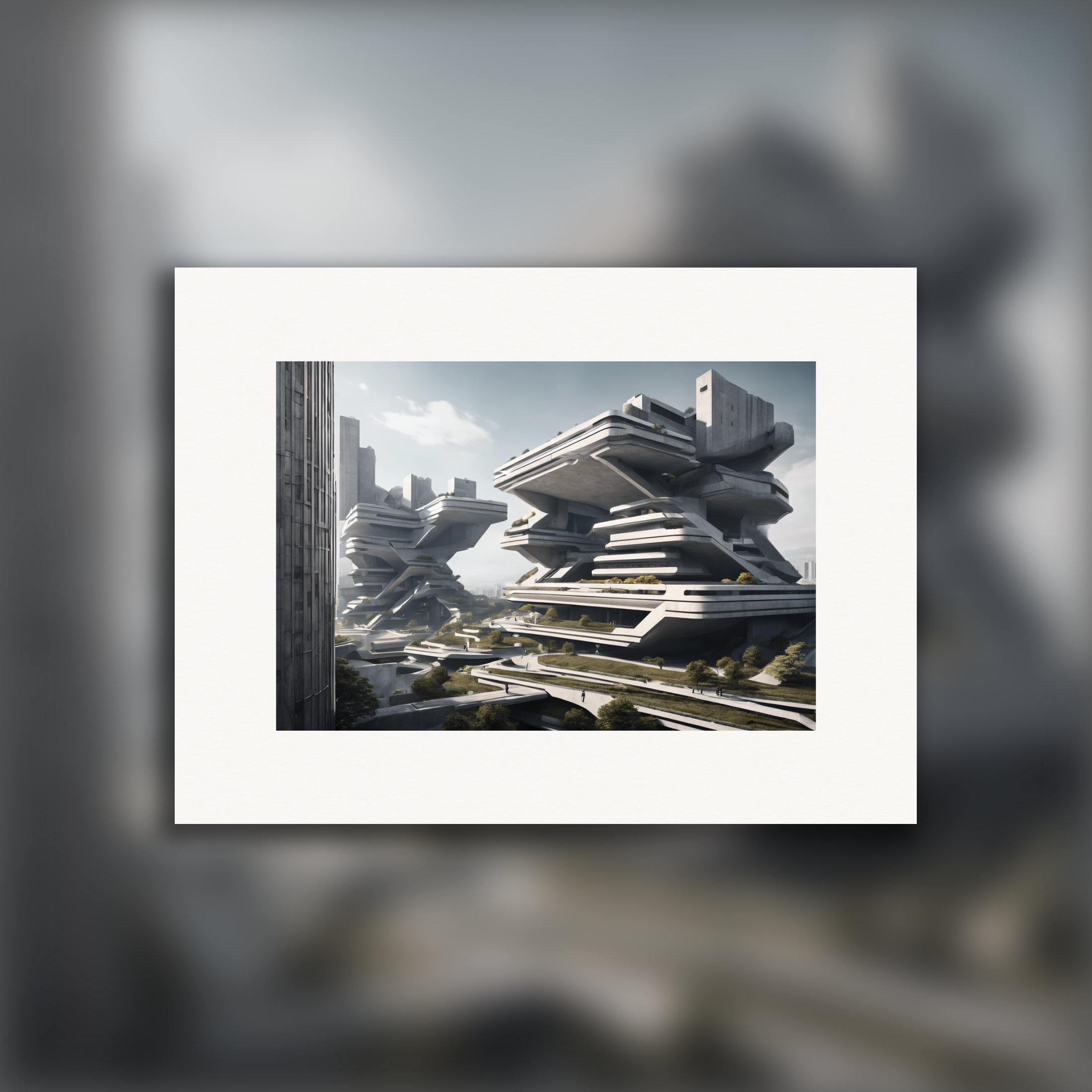 Brutalism, Futuristic city - Poster