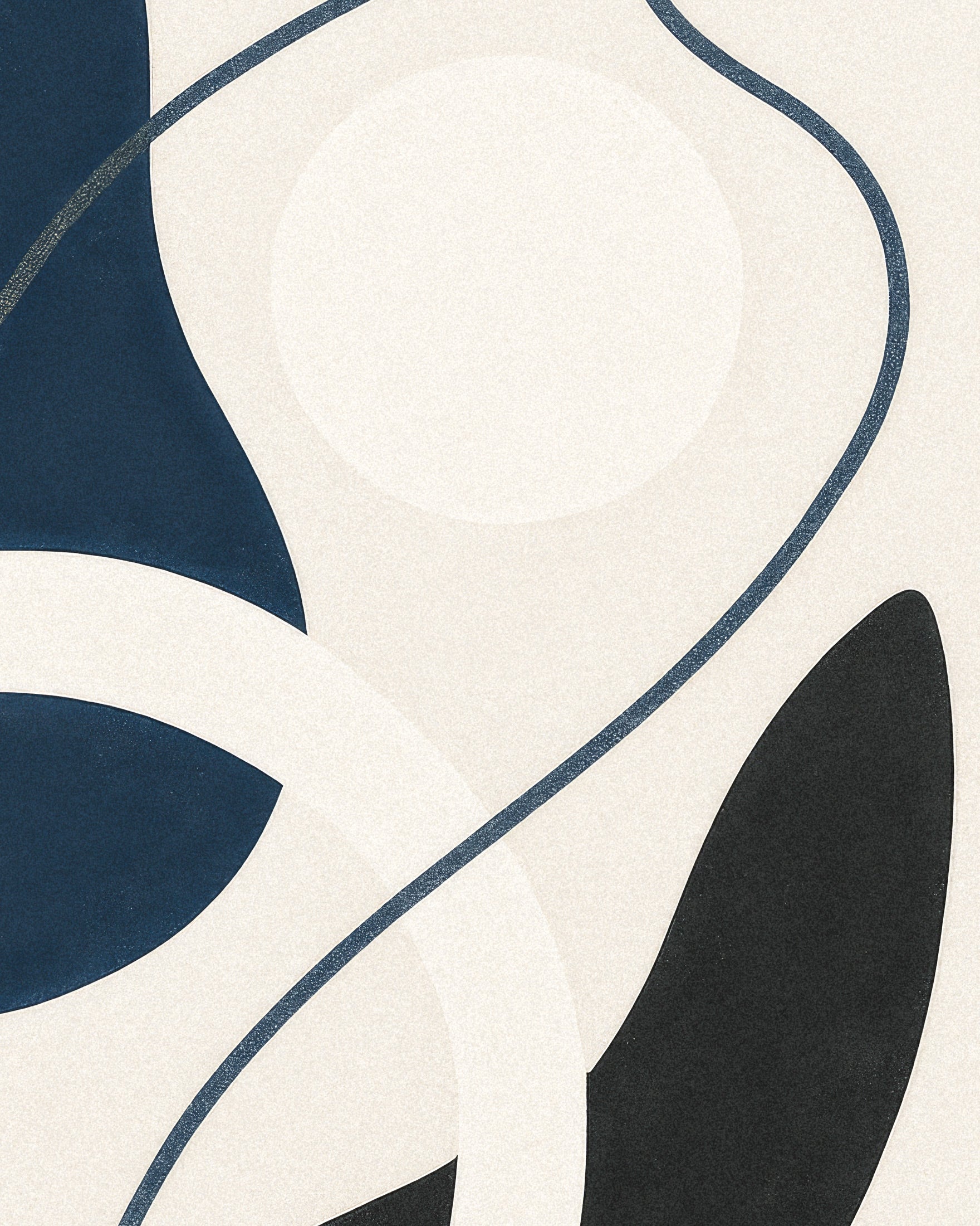 Inflections 04 – abstrakti taulu kaarilla ja kontrastilla