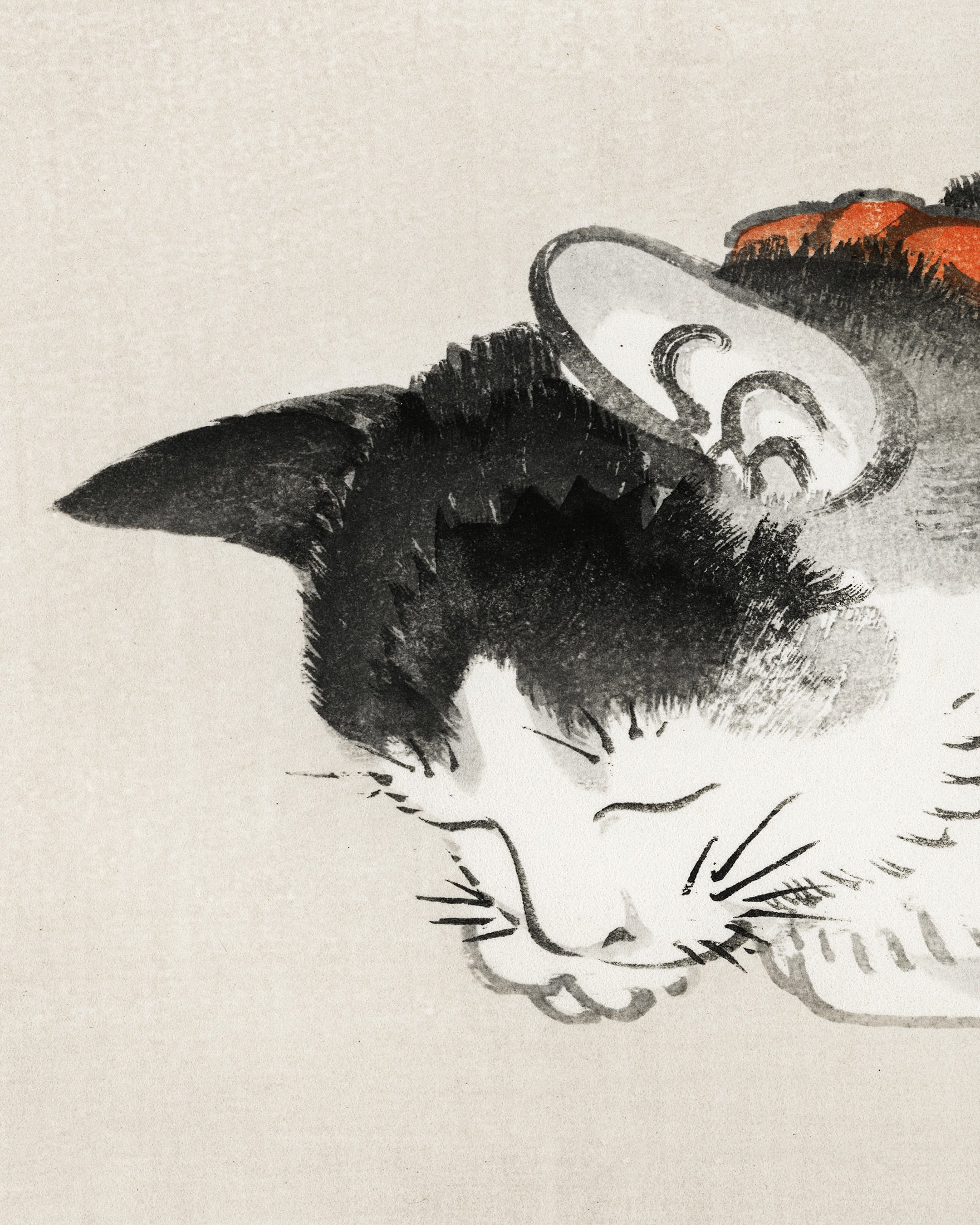 Sleeping cat, Kōno Bairei - Poster