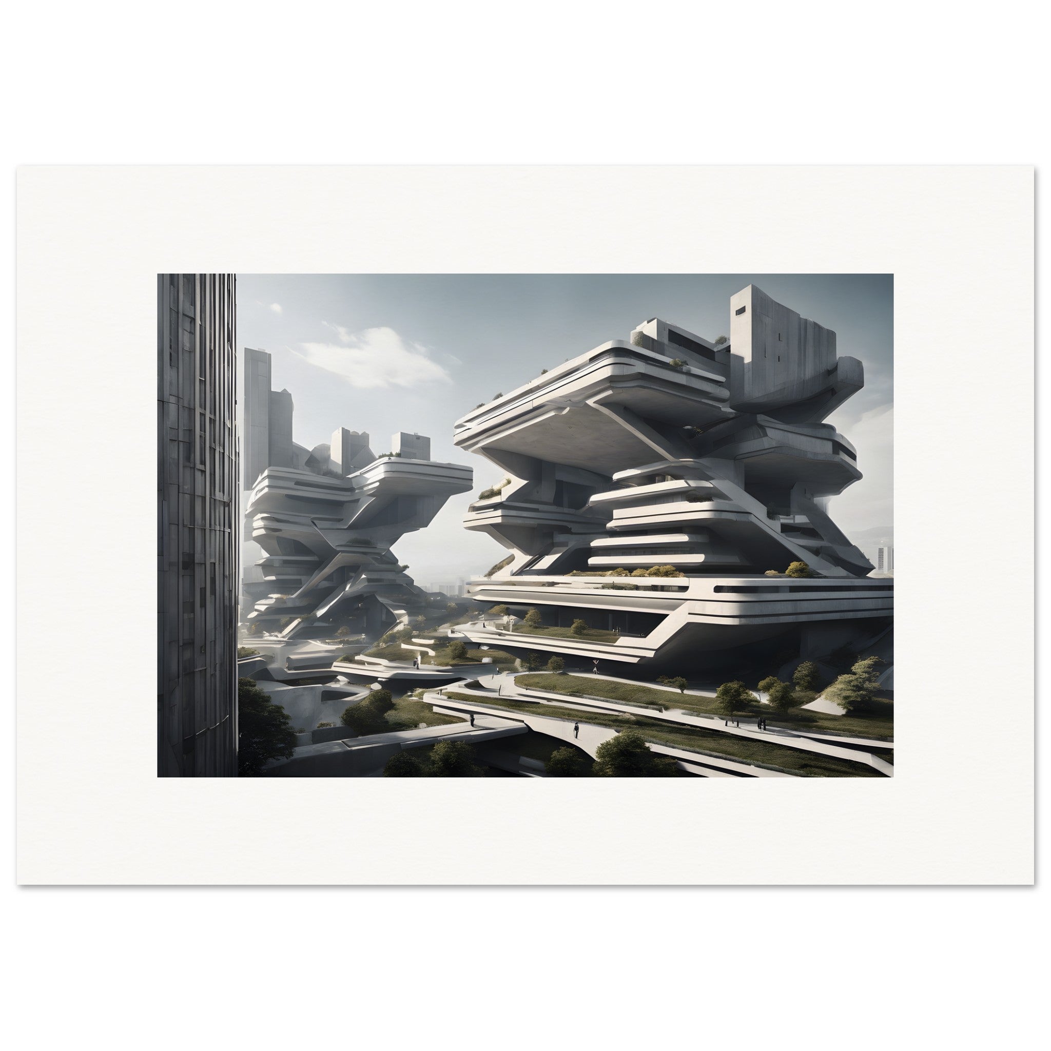 Brutalism, Futuristic city - Poster