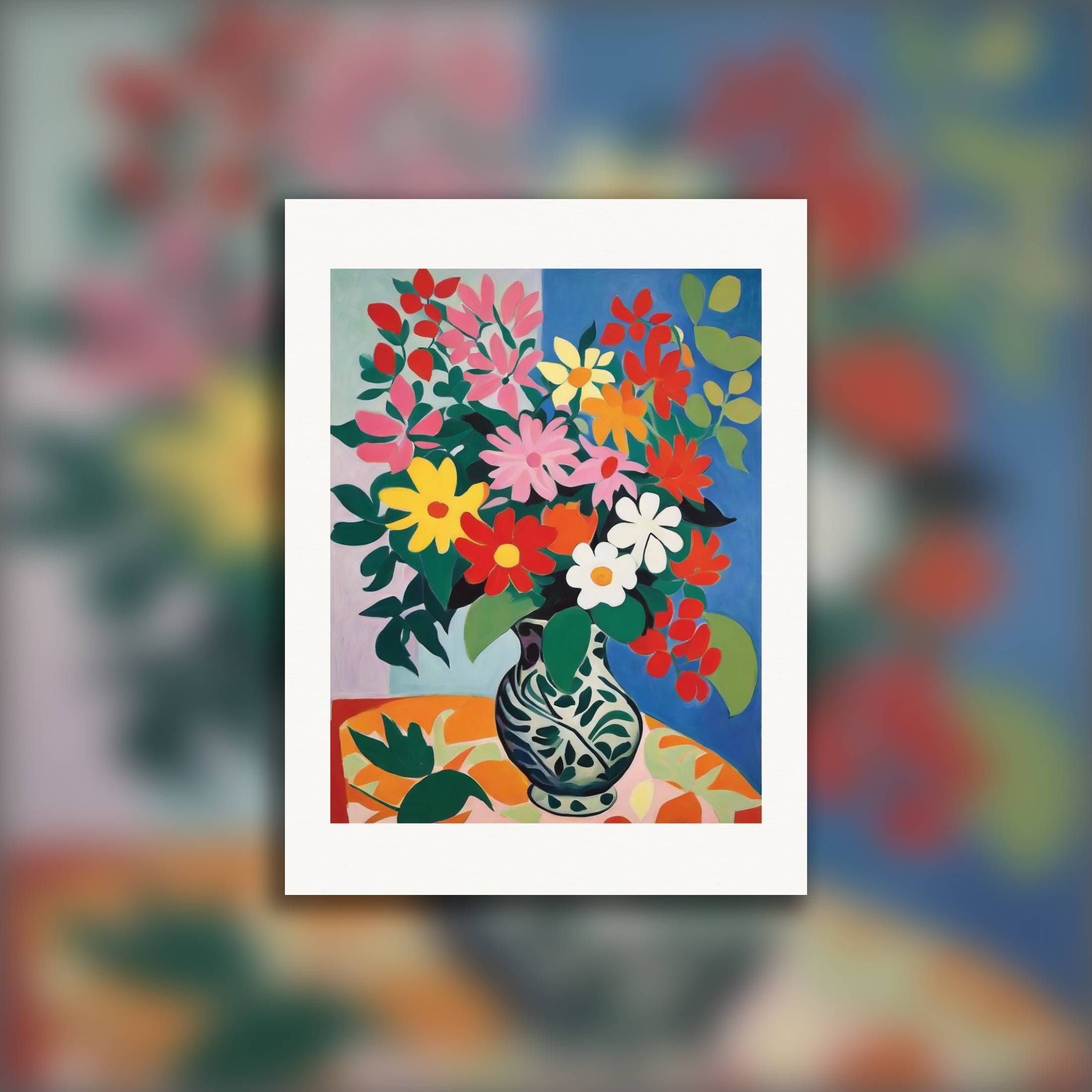 Expressive and abstract shapes, decorative sensitivity, Flowers - Poster