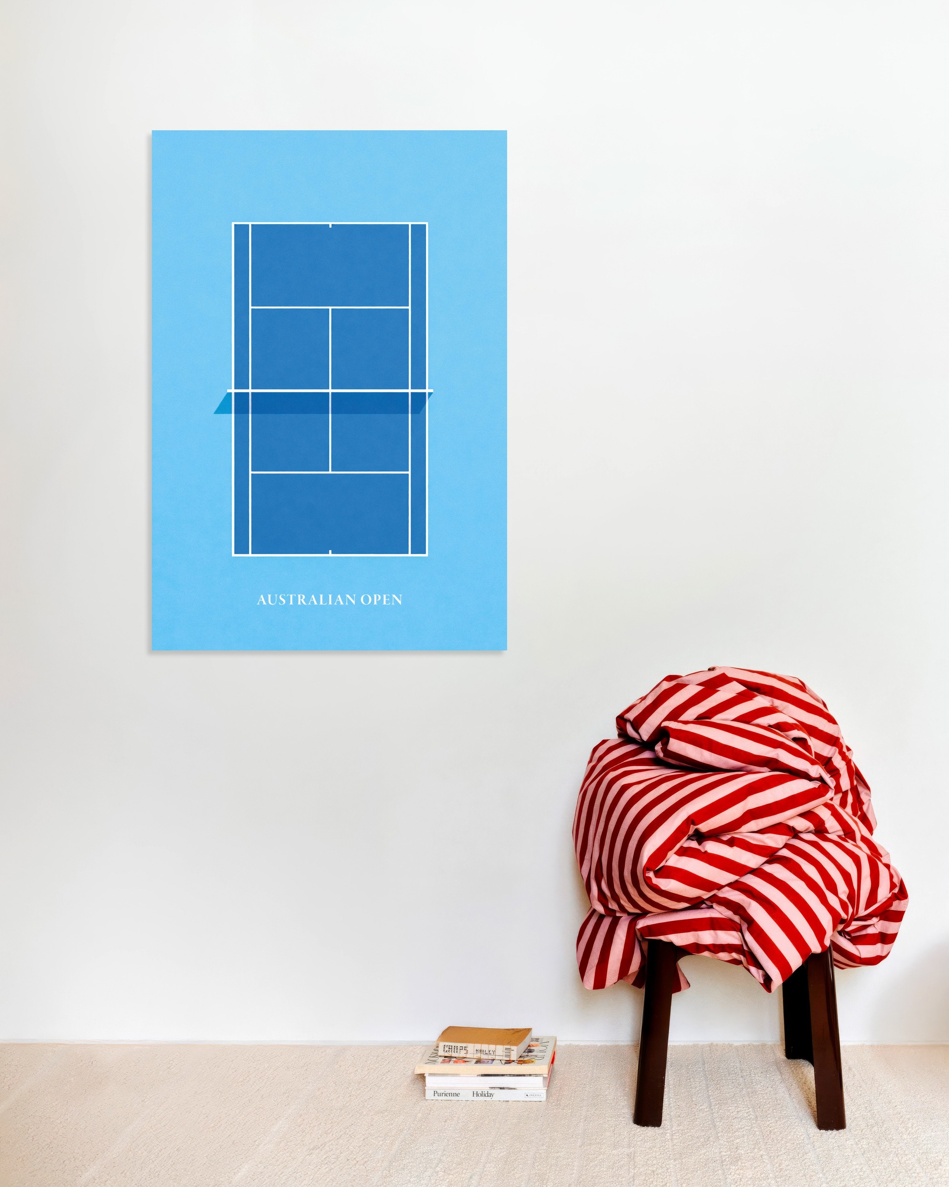 Poster of Australian Open tennis poster – Minimalist blue court art print