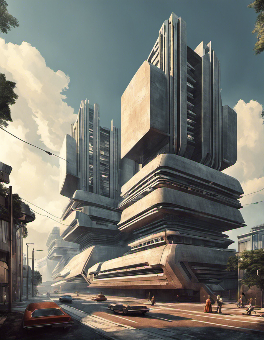 Retro future, brutalist architecture - Poster