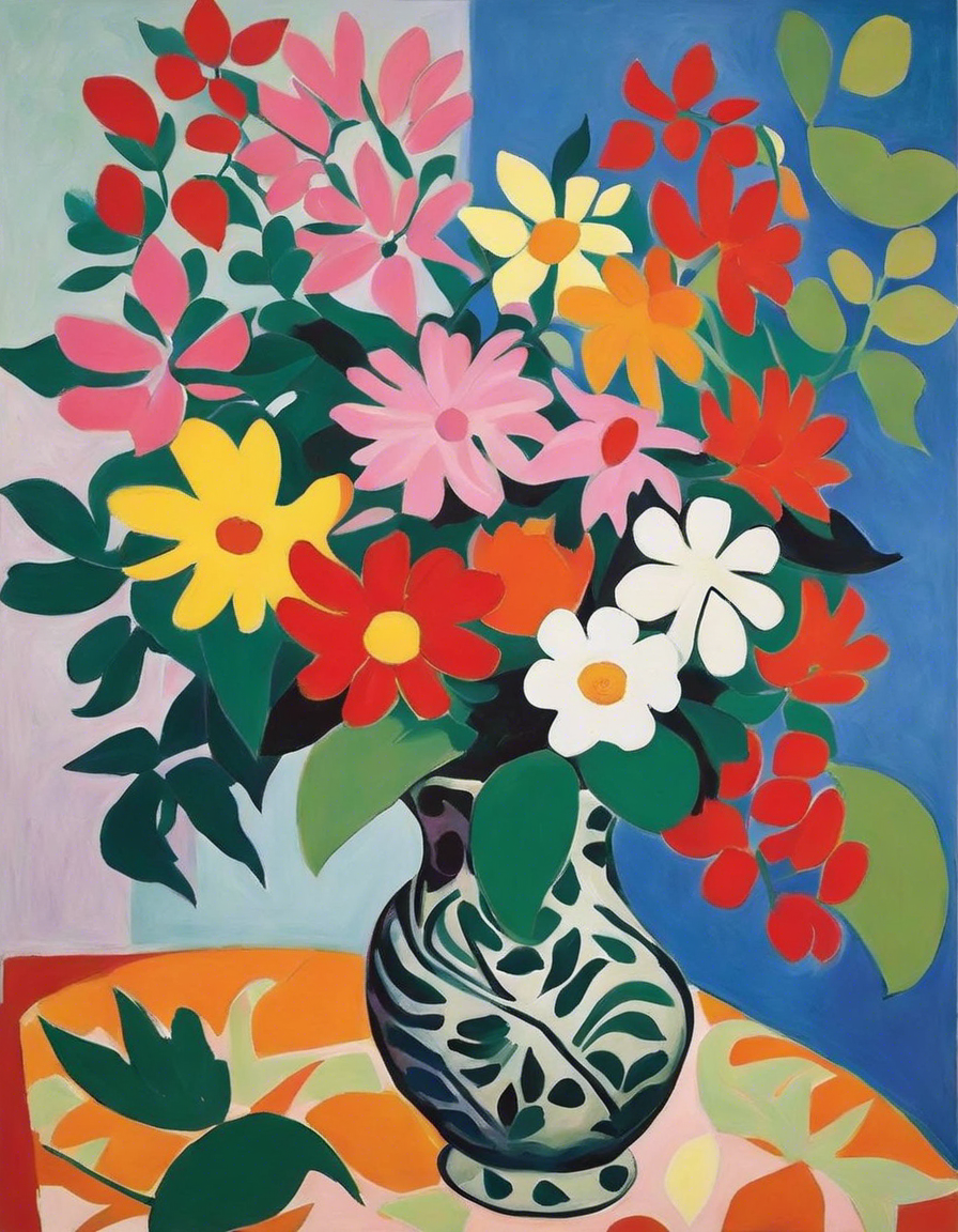 Expressive and abstract shapes, decorative sensitivity, Flowers - Poster