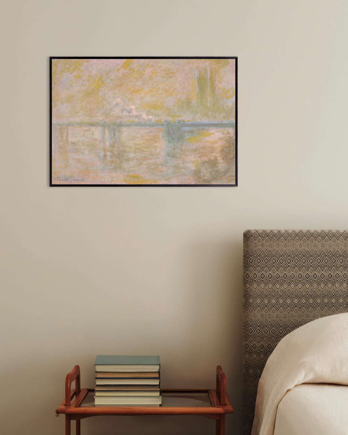 Claude Monet’n Charing Cross Bridge, Lontoo (n. 1902) -juliste metallikehyksessä
