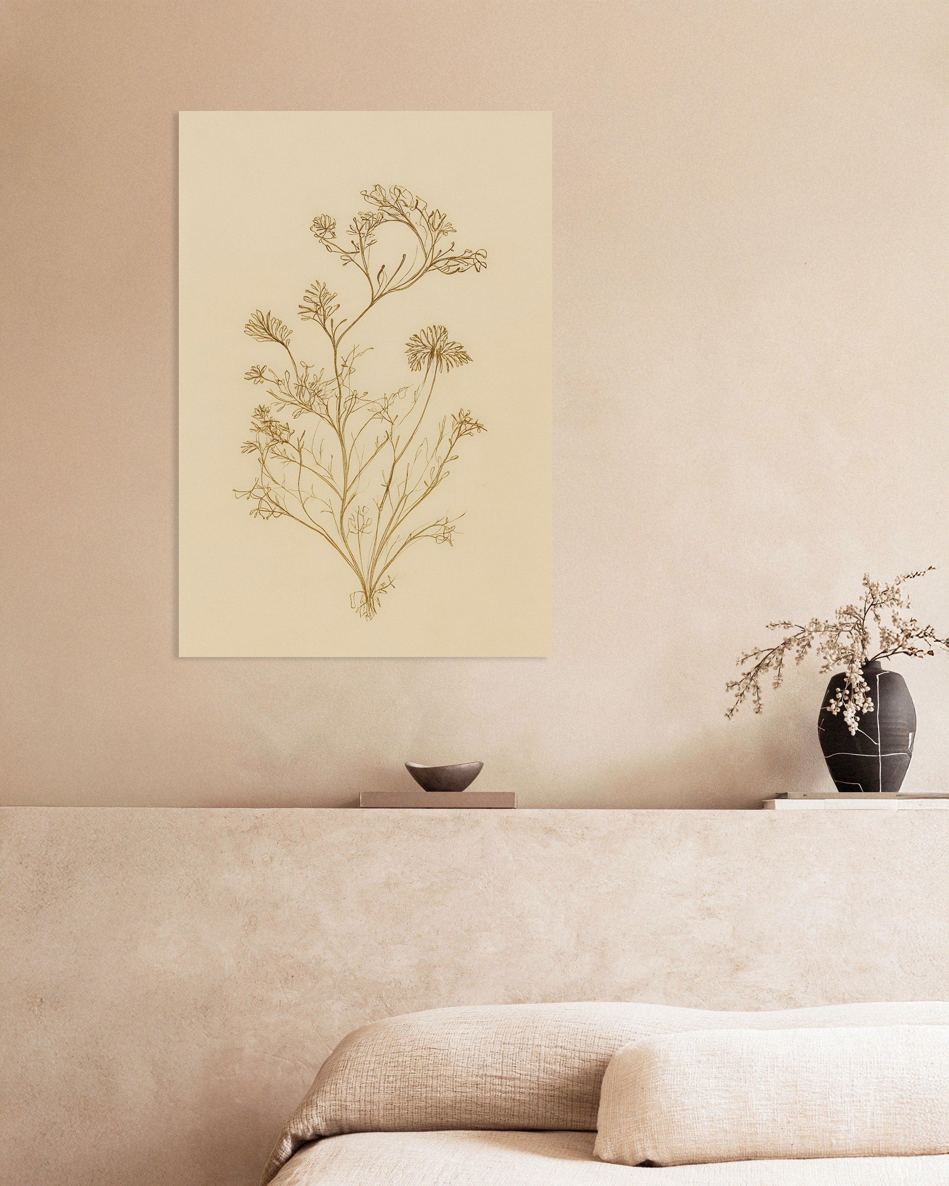 Poster of Dried Umbellifer Poster – Autumn Botanical Sketch