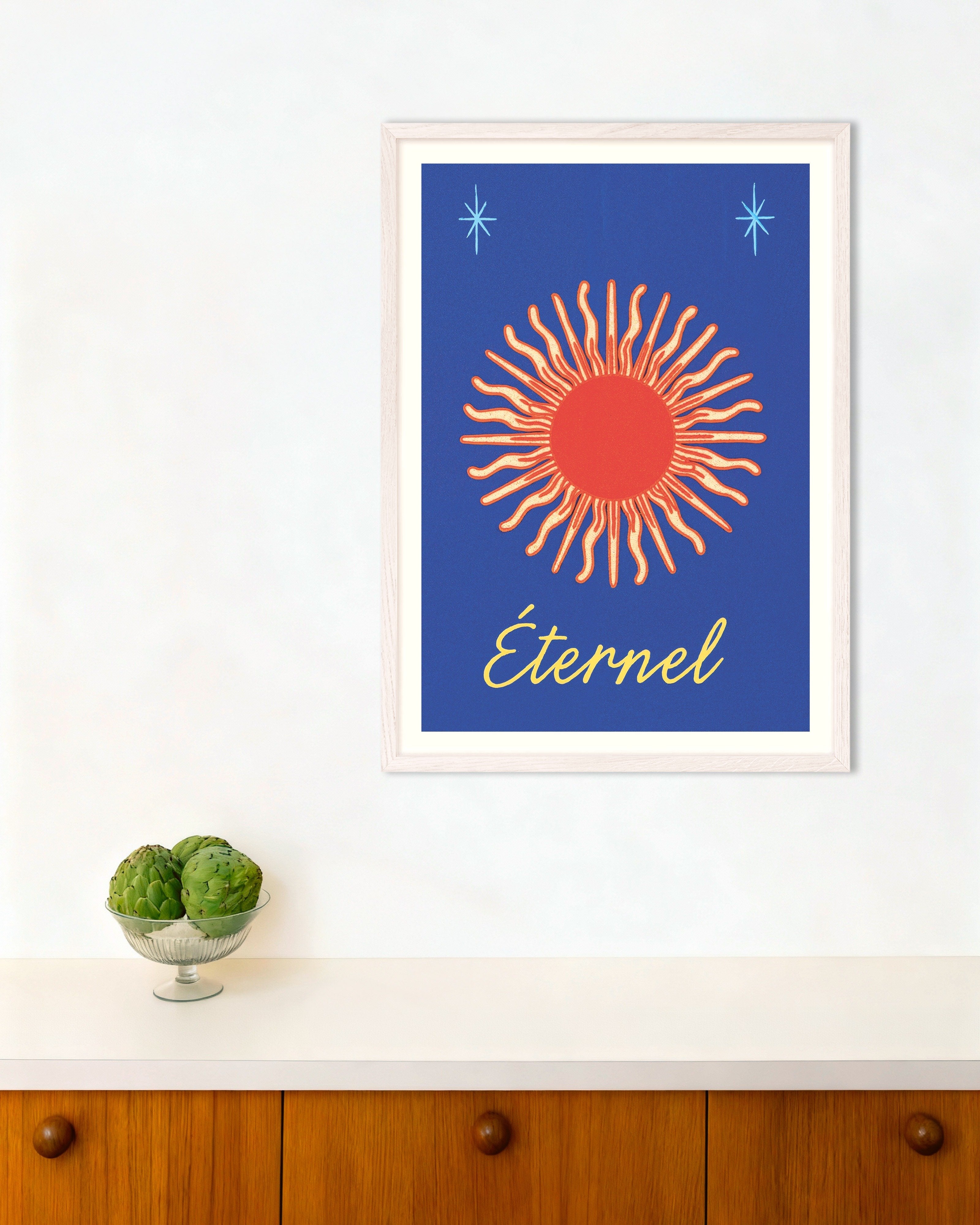 Poster of Éternel - Sun Poster, with white wooden frame