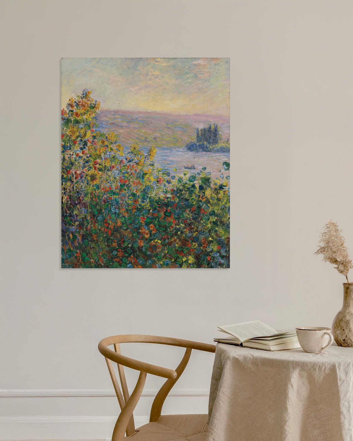 Claude Monet’n Kukkapenkkejä Vétheuilissa (1881) -juliste