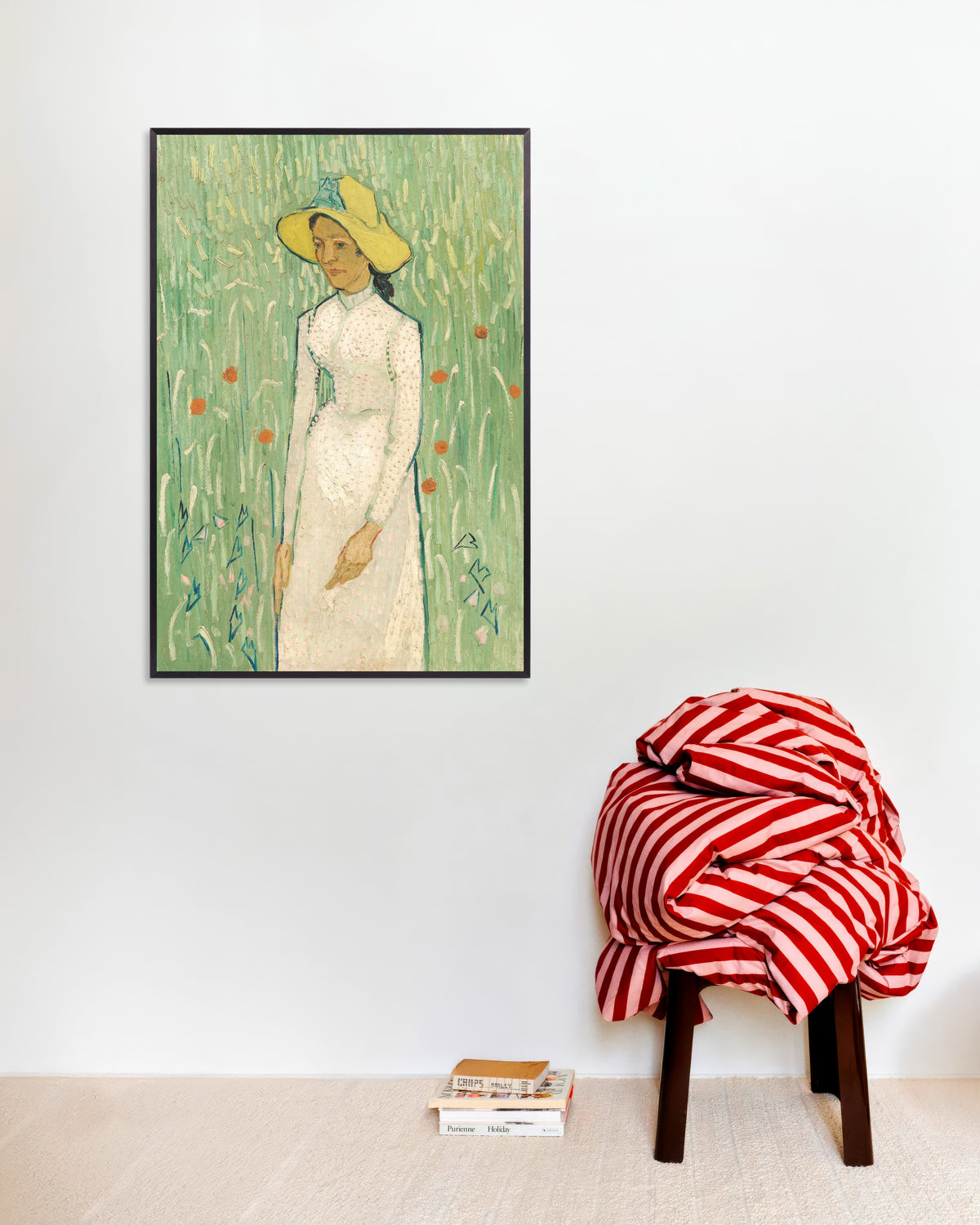Juliste, Vincent van Goghin teos Tyttö valkoisissa (1890), metallikehyksissä