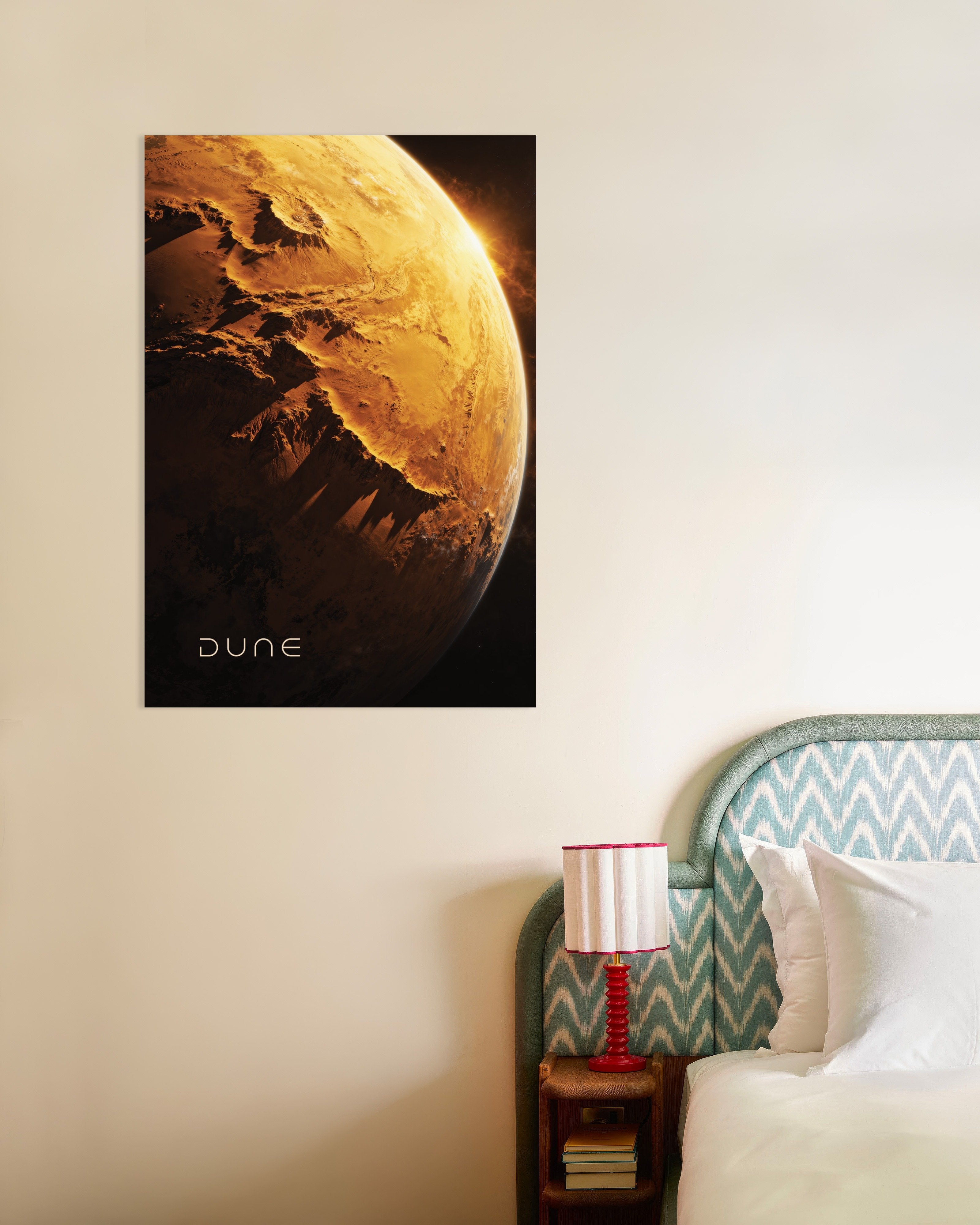 Poster of Golden Planet Poster, Sci-Fi Desert World Art Print