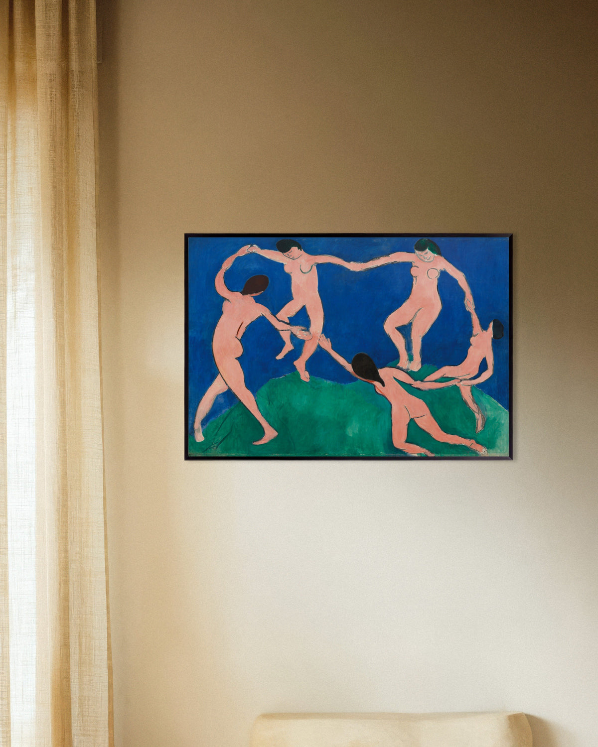 Juliste teoksesta Henri Matisse Tanssi-juliste (1909), metallikehyksissä