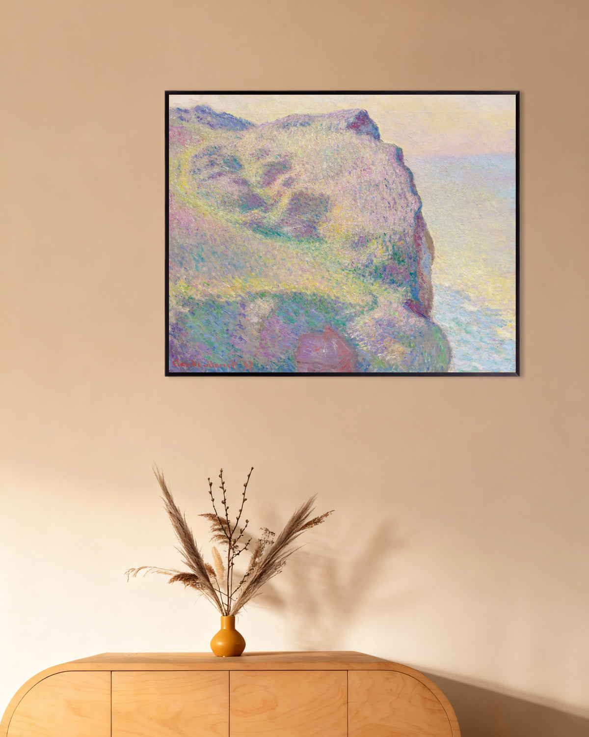 Claude Monet’n Pointe du Petit Ailly (1897) -juliste metallikehyksessä