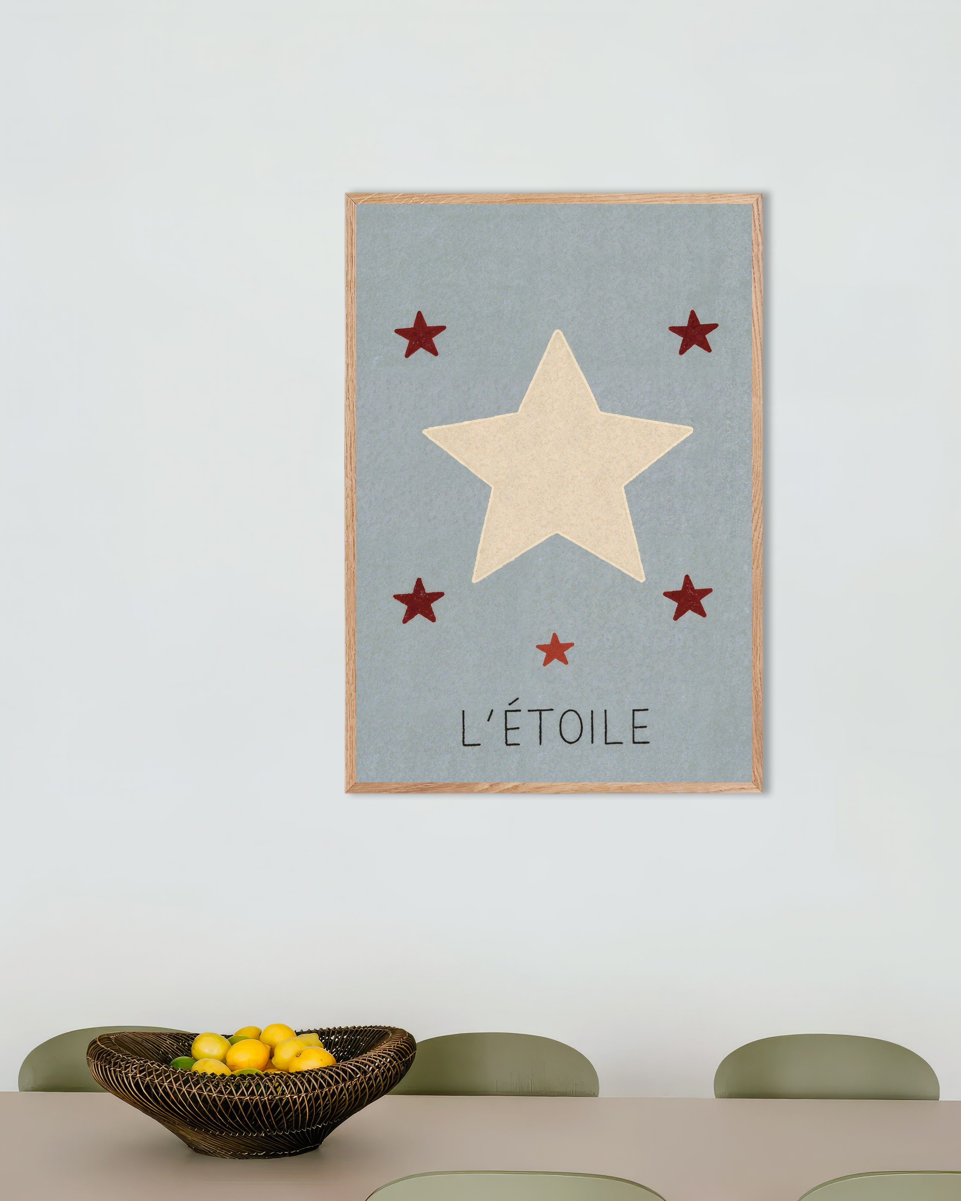 Poster of L'Étoile - Poster, with natural wooden frame