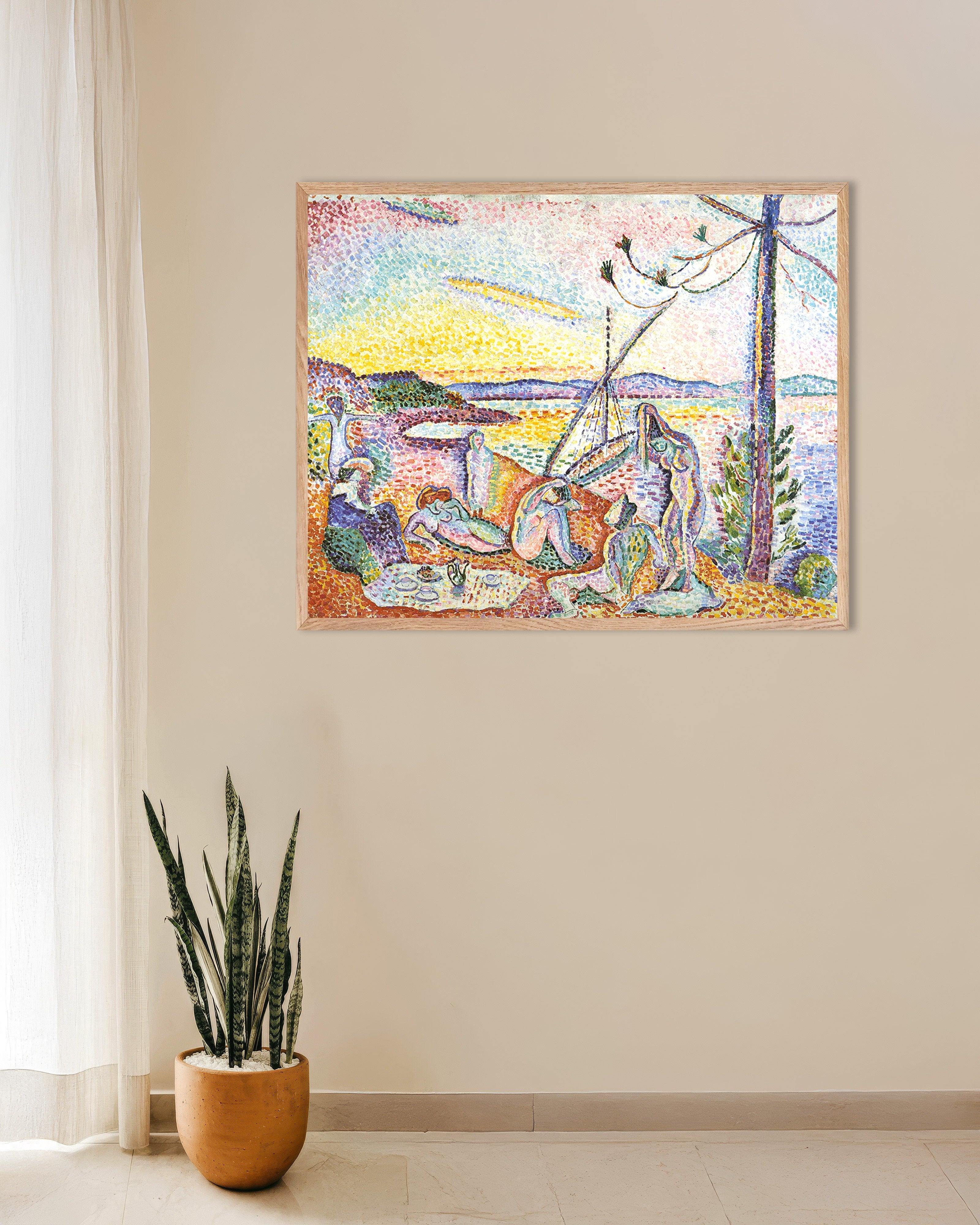 Poster of Luxe, Calme et Volupté (1904) by Henri Matisse, with natural wooden frame