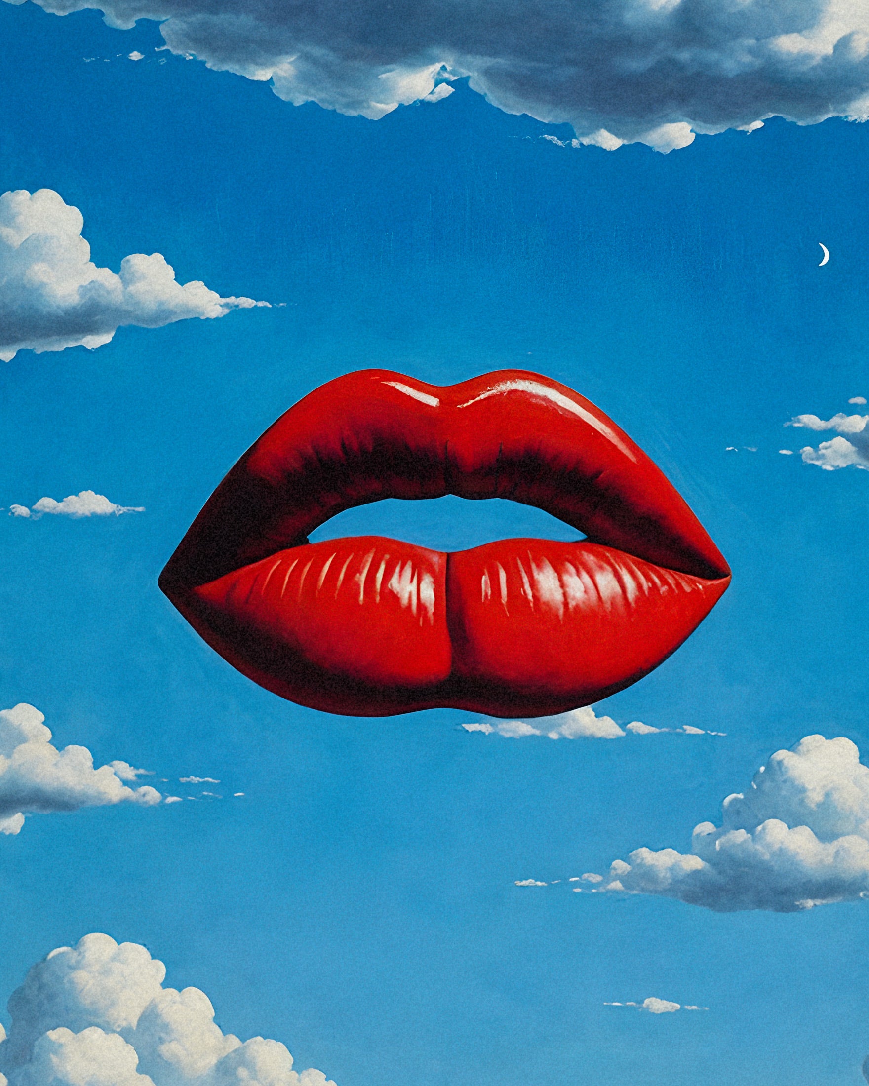 Red Lips Poster – Dreamlike Surrealism Art