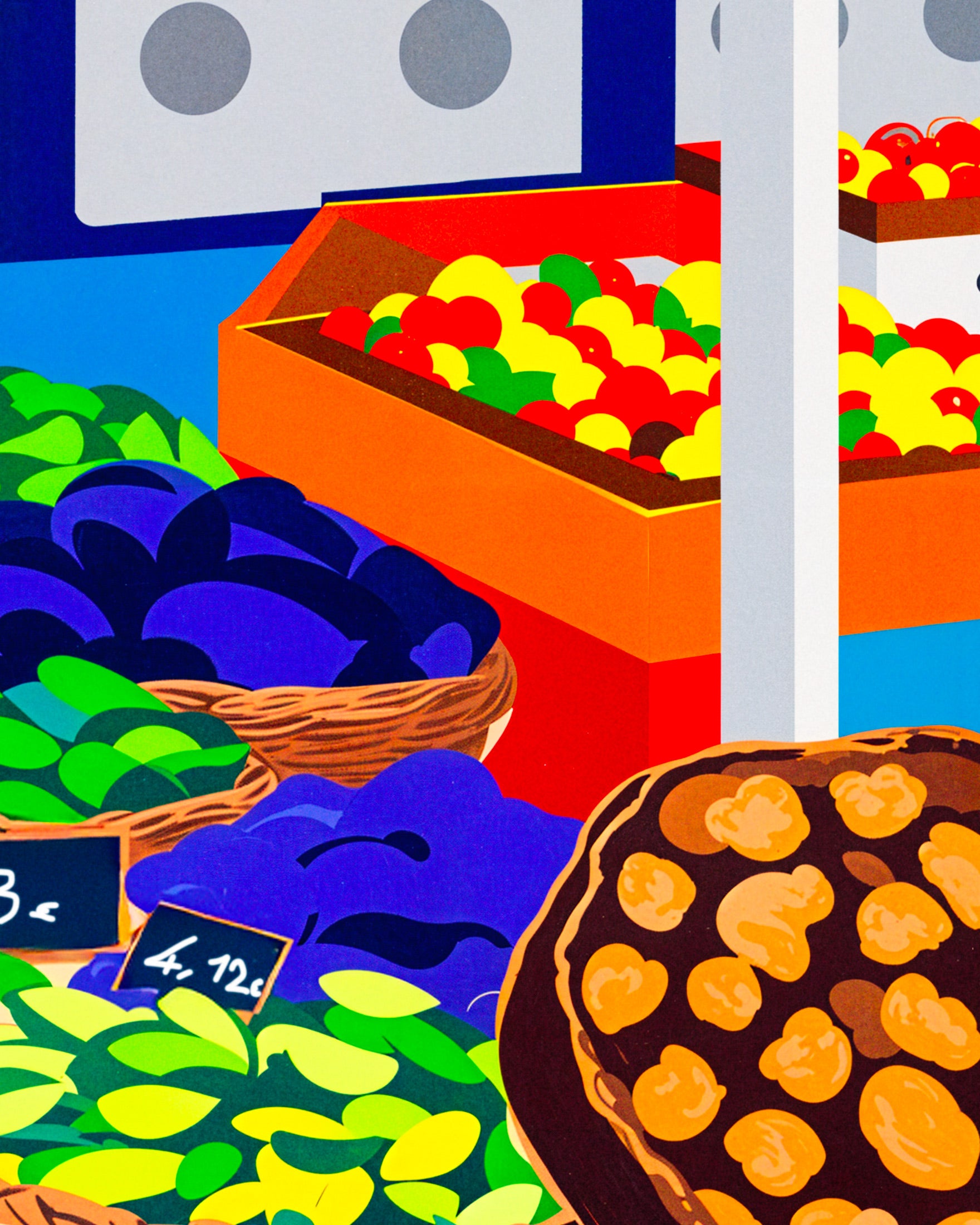 Food market and fishmonger - Poster