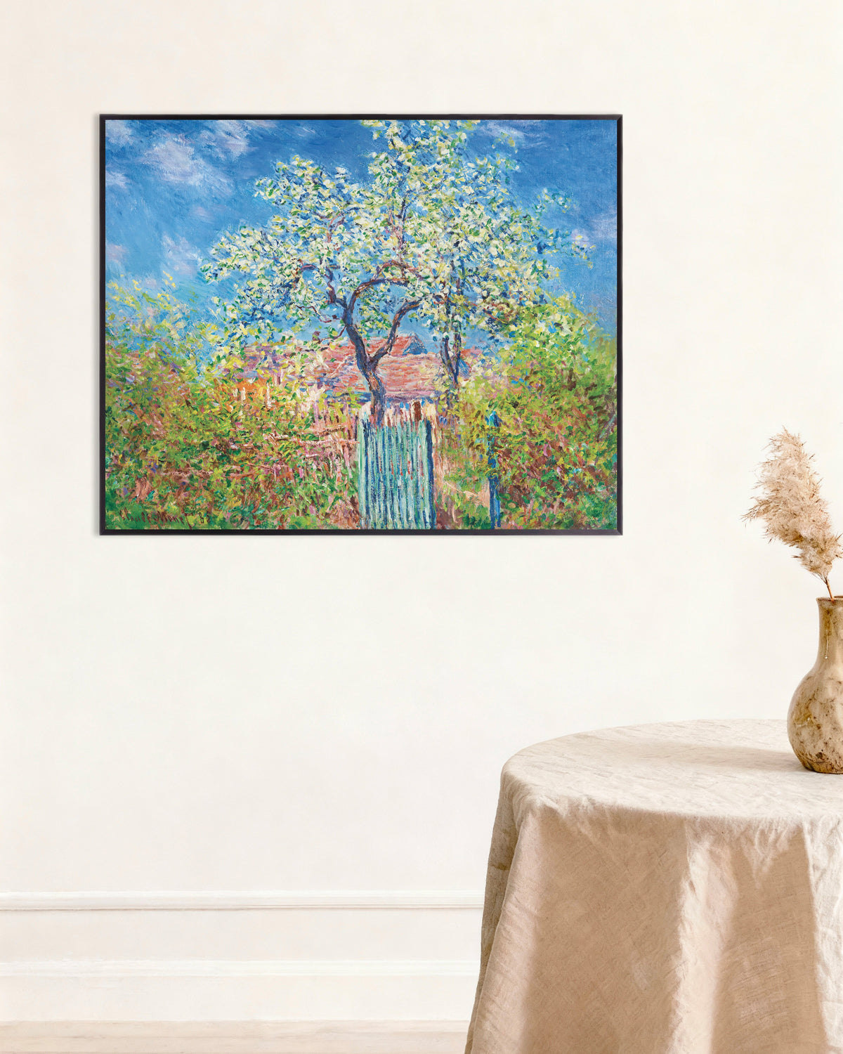 Claude Monet’n Kukkiva päärynäpuu (1885) -juliste metallikehyksessä