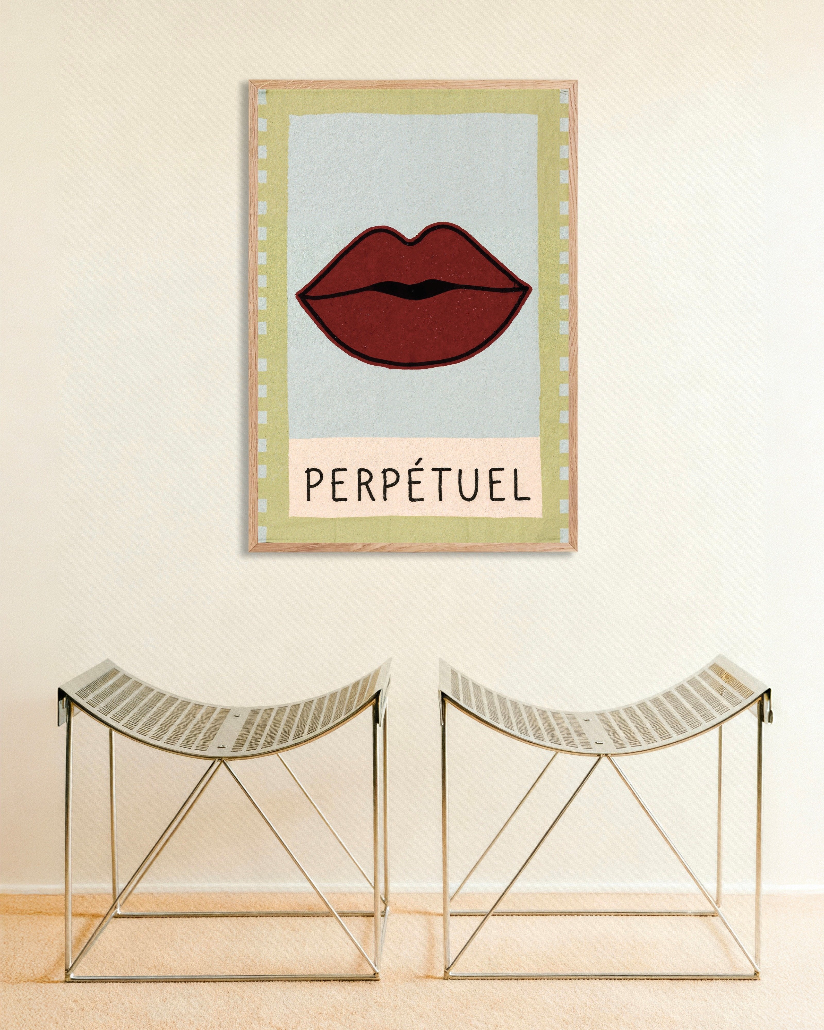Poster of Perpétuel - French Word Art Poster, with natural wooden frame