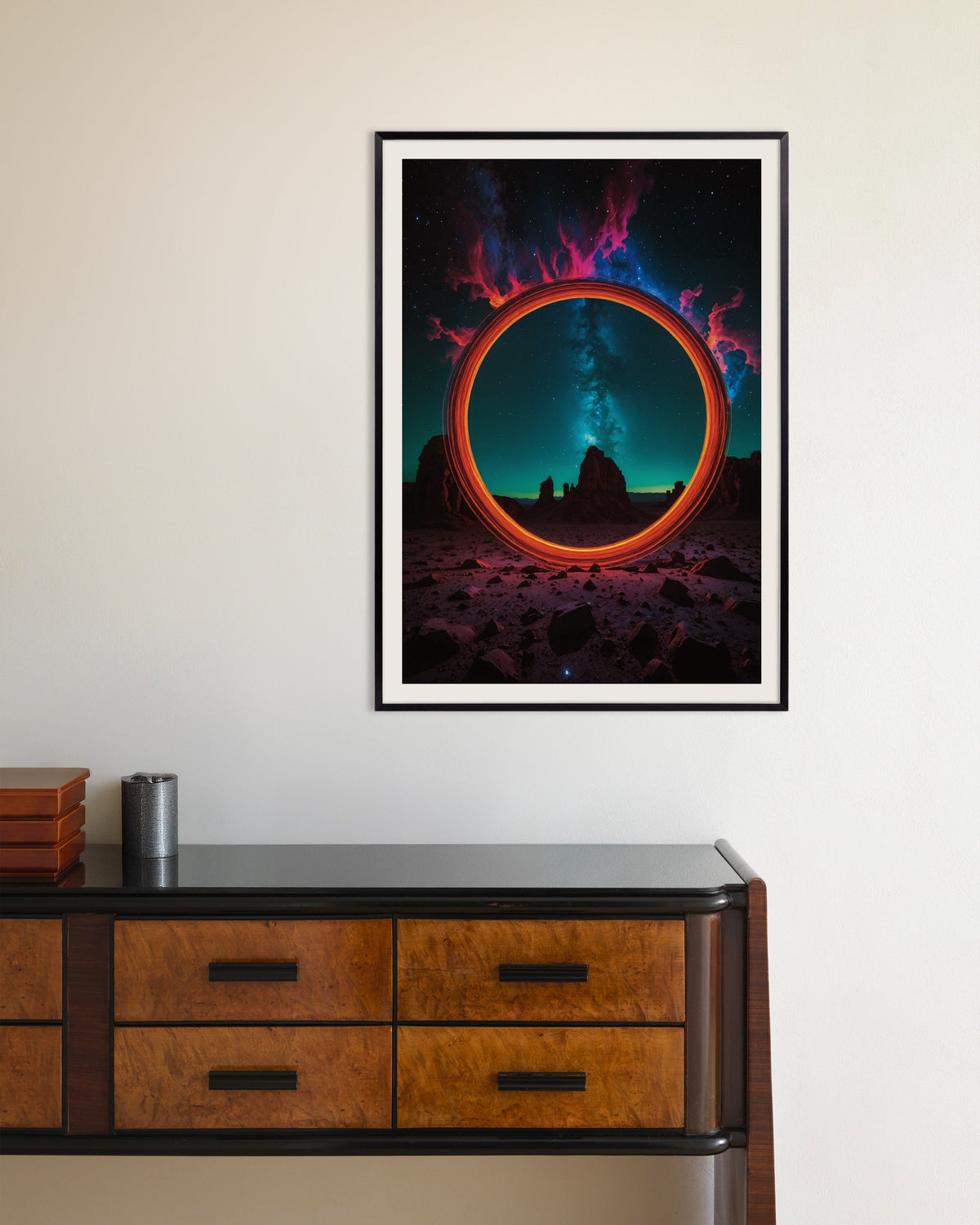 Photolab Luminescent Neon, ajan ympyrä metallikehyksissä