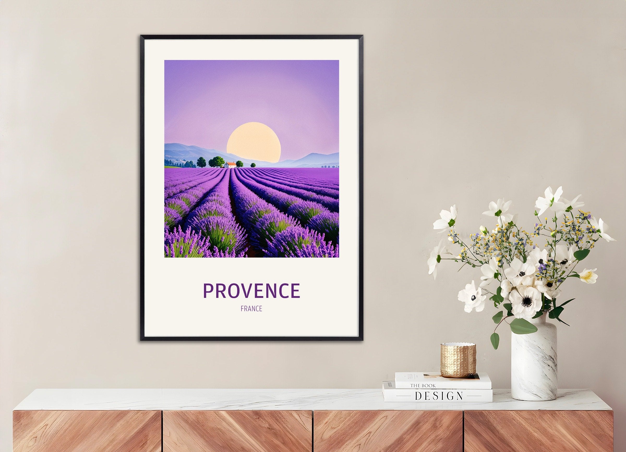 Juliste Provencesta, metallikehyksellä