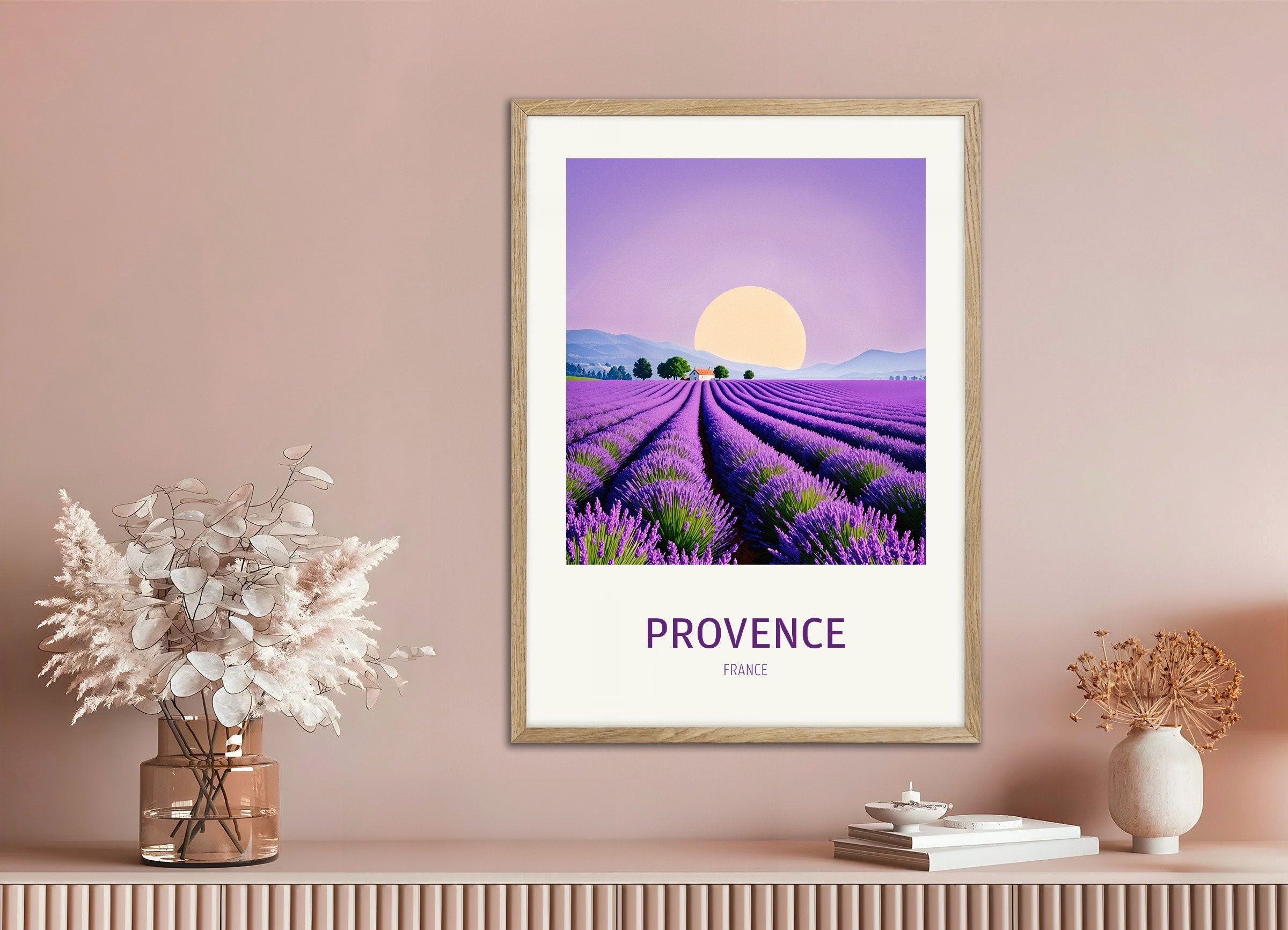 Juliste Provencesta, luonnollisella puukehyksellä