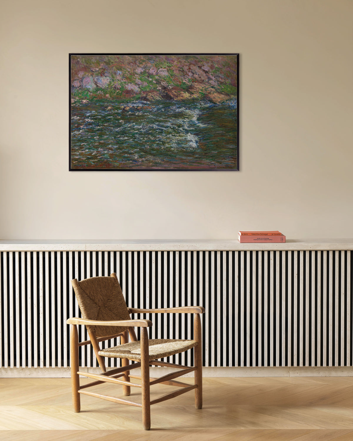 Claude Monet’n Kosket Petite Creusessa Fresselinesissä (1889) -juliste metallikehyksessä