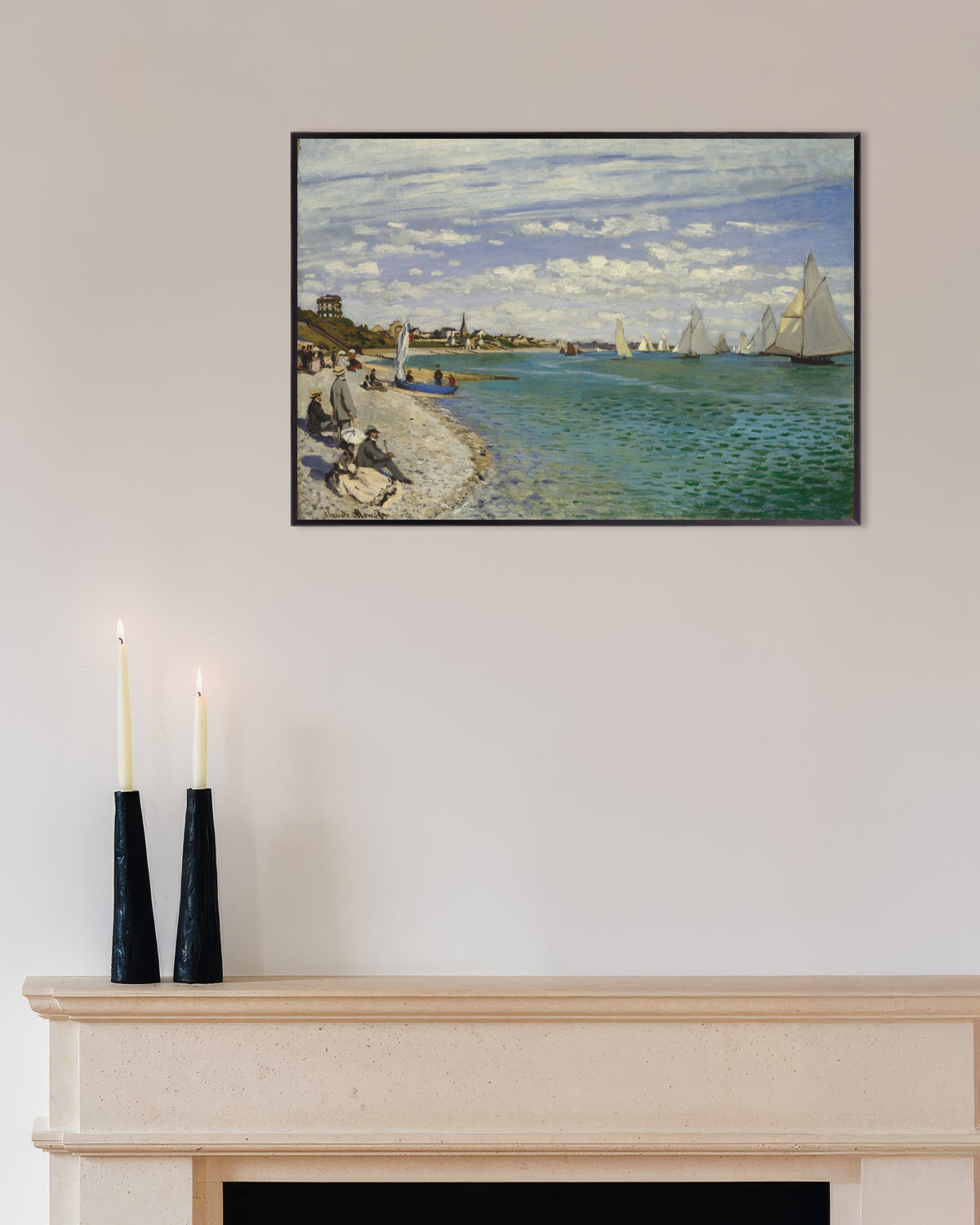 Claude Monet’n Regatta Sainte-Adressessa (1867) -juliste metallikehyksessä