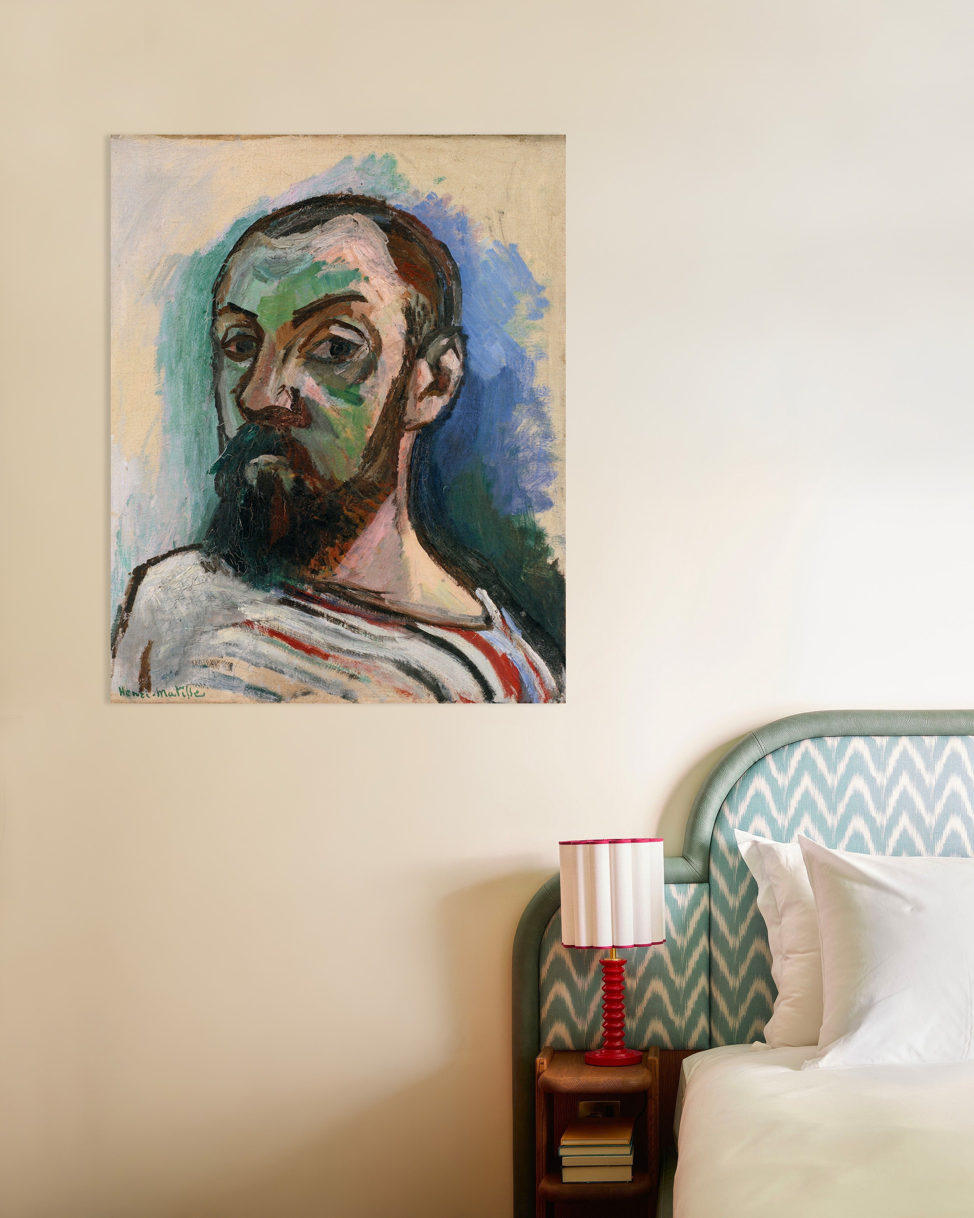 Poster of Self-portrait in a striped t-shirt (1906) by Henri Matisse