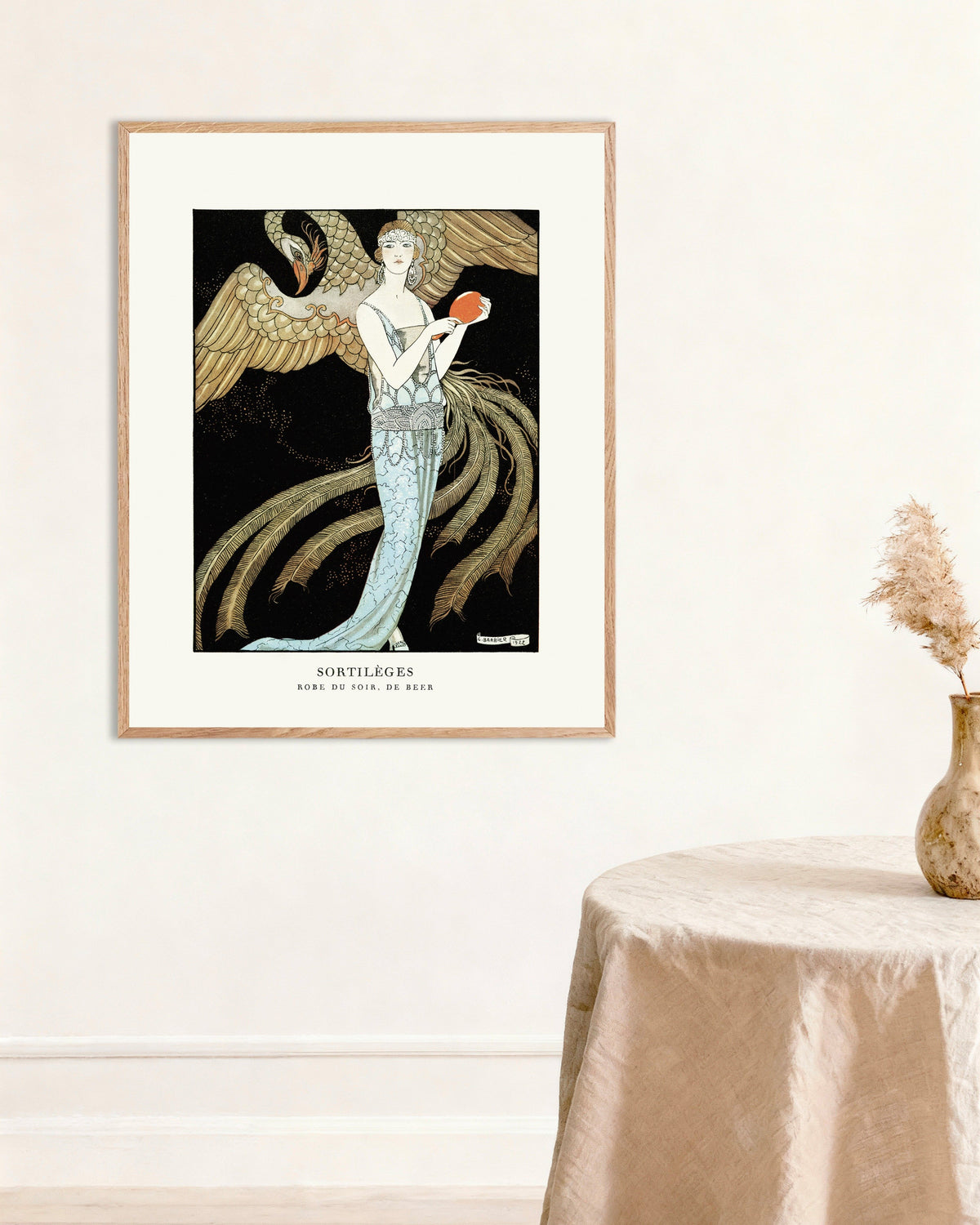 Poster of "Sortilèges" by Georges Barbier (1922) - Art Deco Print, with natural wooden frame