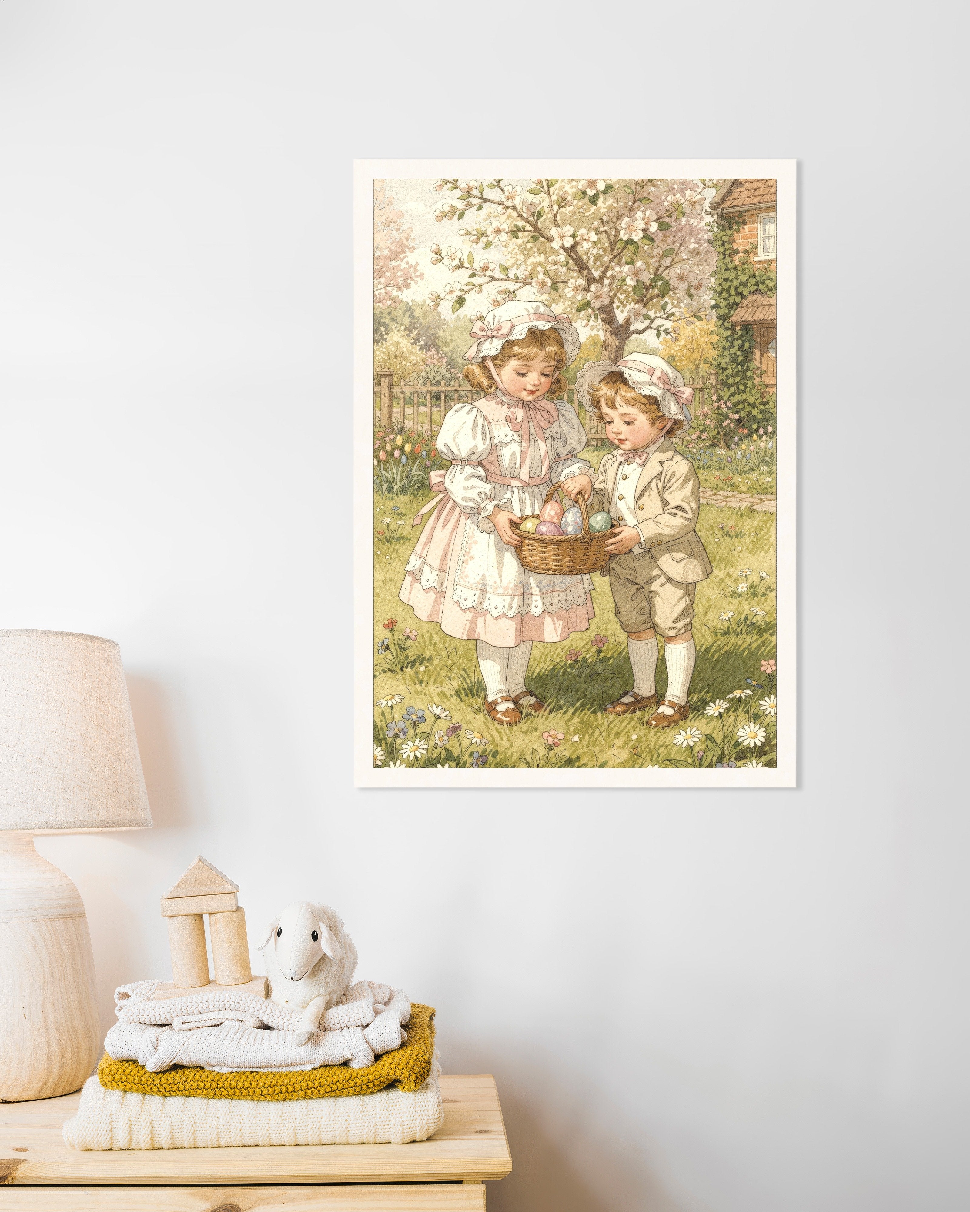 Poster of Springtime Egg Hunt - Vintage Easter Poster
