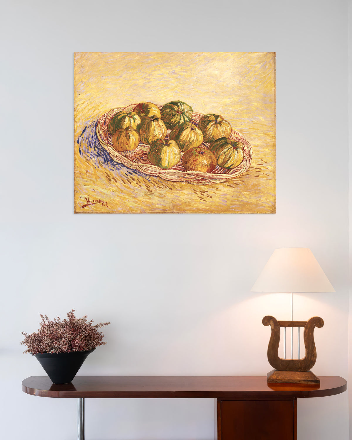 Juliste teoksesta Asetelma omenakorin kanssa (1887), Vincent van Gogh