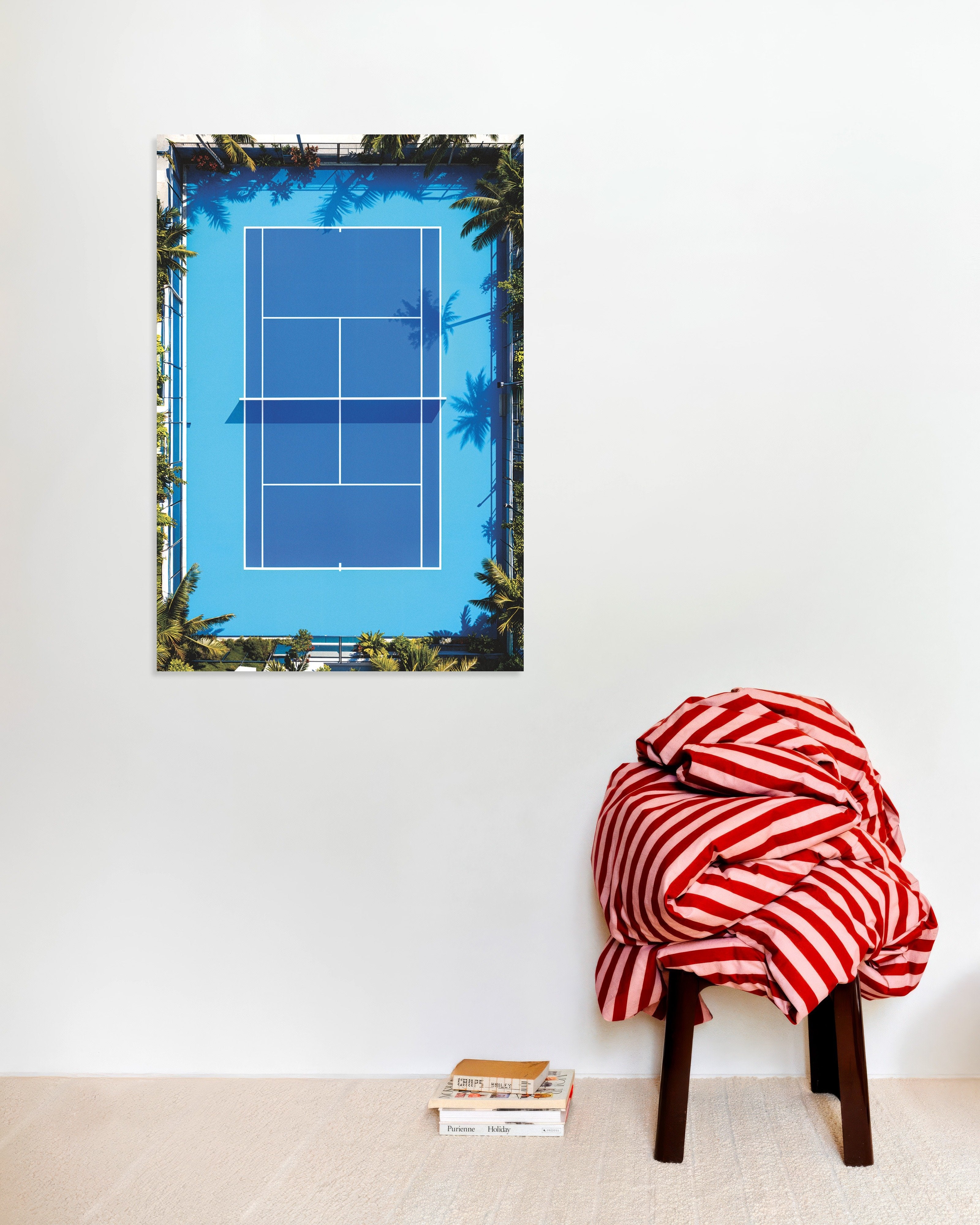 Poster of Tennis court aerial poster – Modern sports photography print