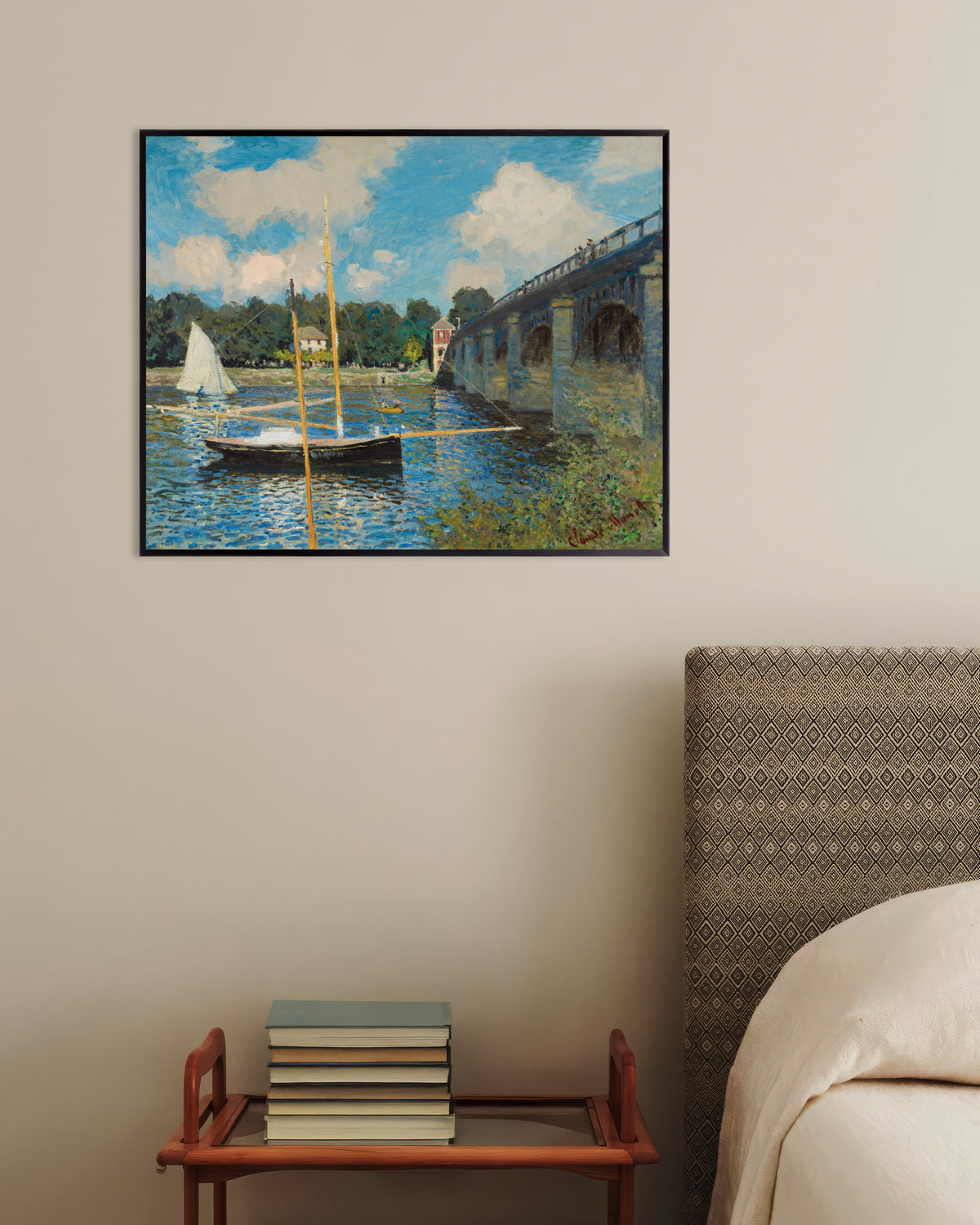 Claude Monet’n Silta Argenteuilissa (1874) -juliste metallikehyksessä