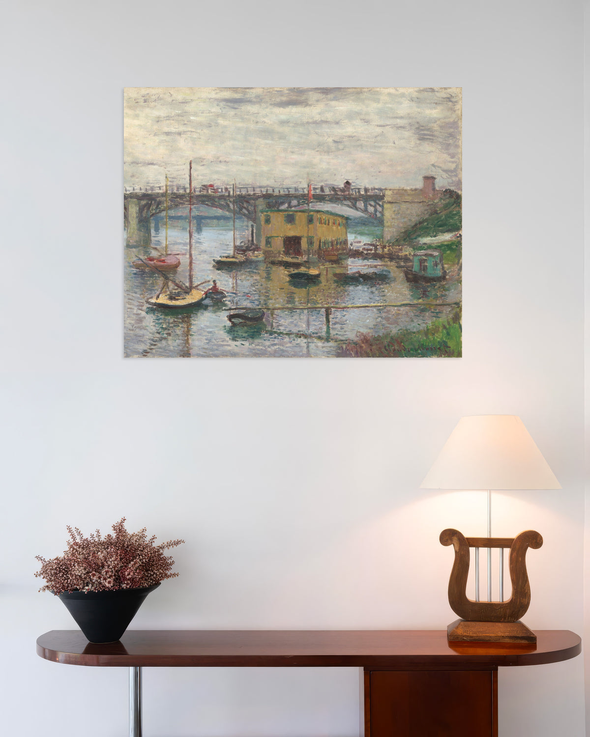 Claude Monet’n Argenteuilin silta harmaana päivänä (n. 1876) -juliste