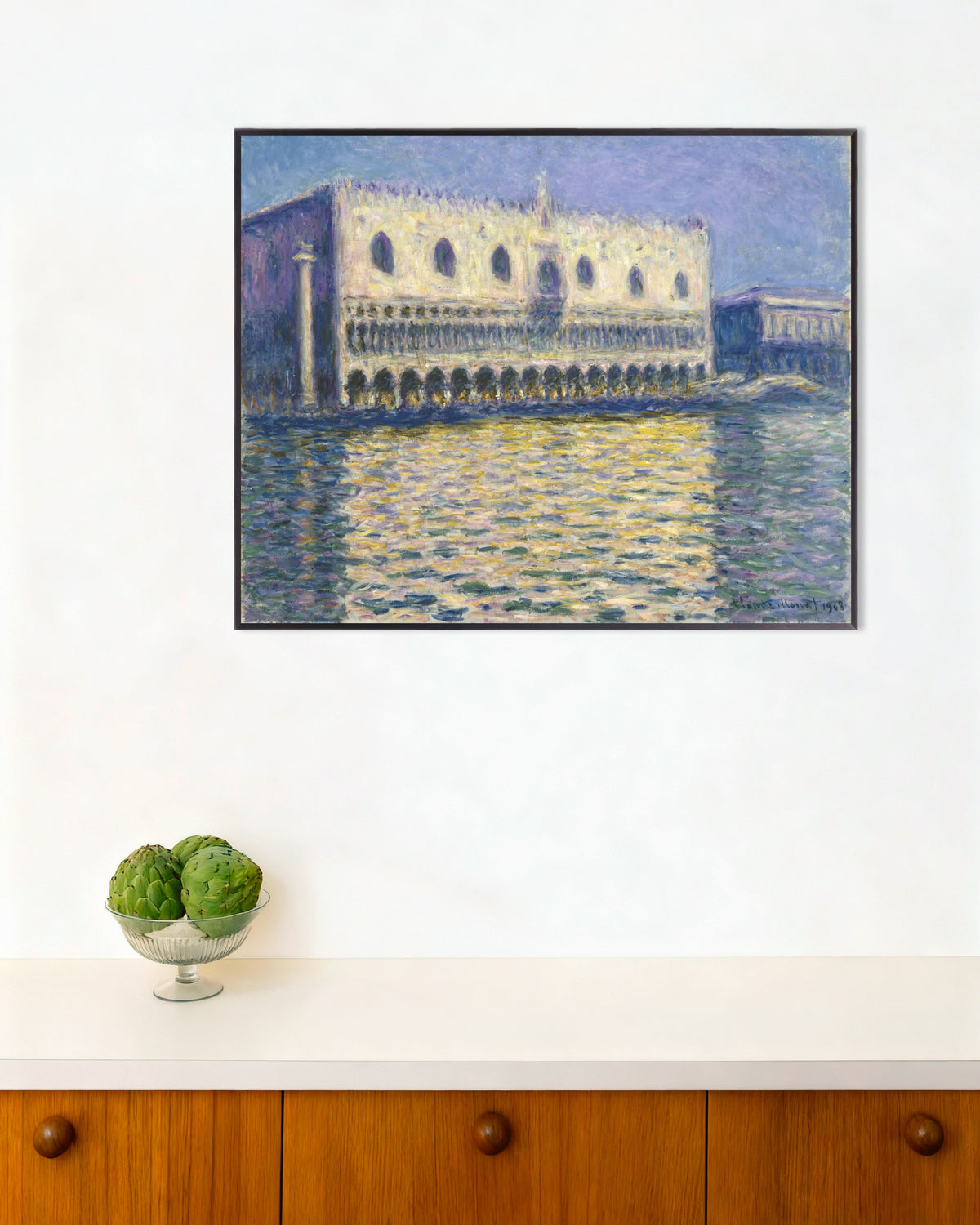 Claude Monet’n Dogepalatsi (1908) -juliste metallikehyksessä