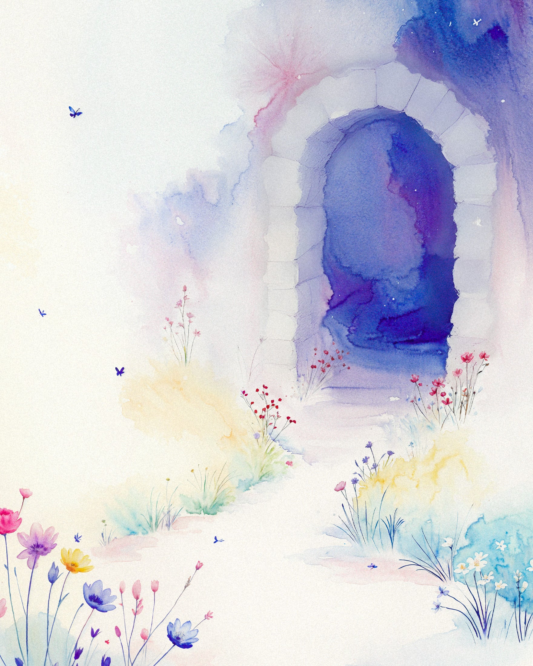 Child's watercolor, the door of dreams - Poster