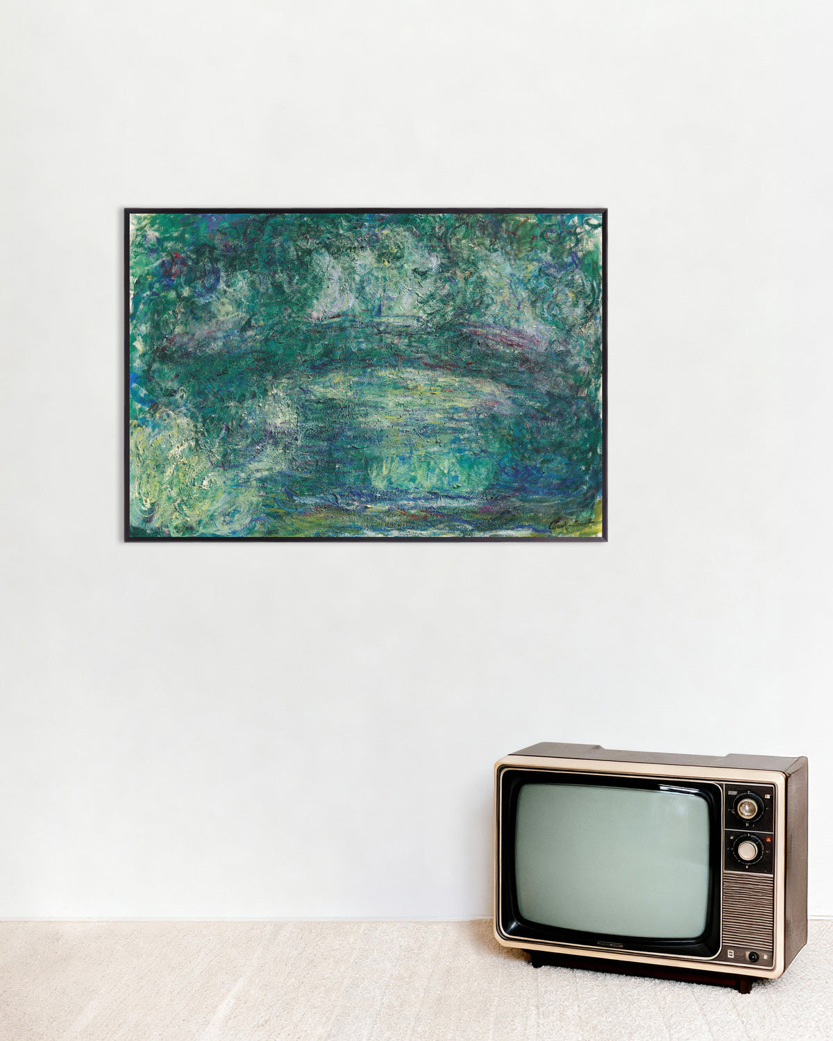 Claude Monet’n Japanilainen silta (1918–1924) -juliste metallikehyksessä