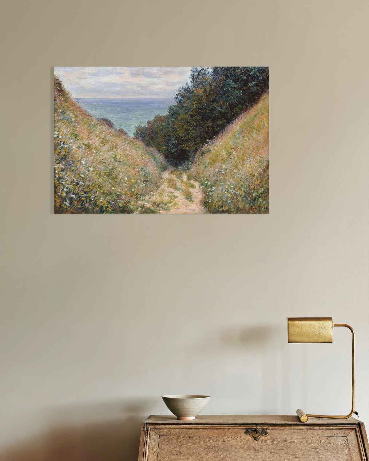 Claude Monet’n Rotkotie La Caveessa, Pourville (1882) -juliste