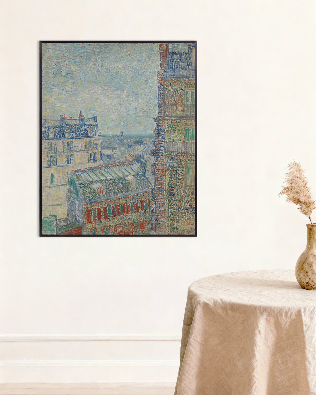 Juliste teoksesta Näkymä Theon asunnosta (1887), Vincent van Gogh, metallikehyksellä