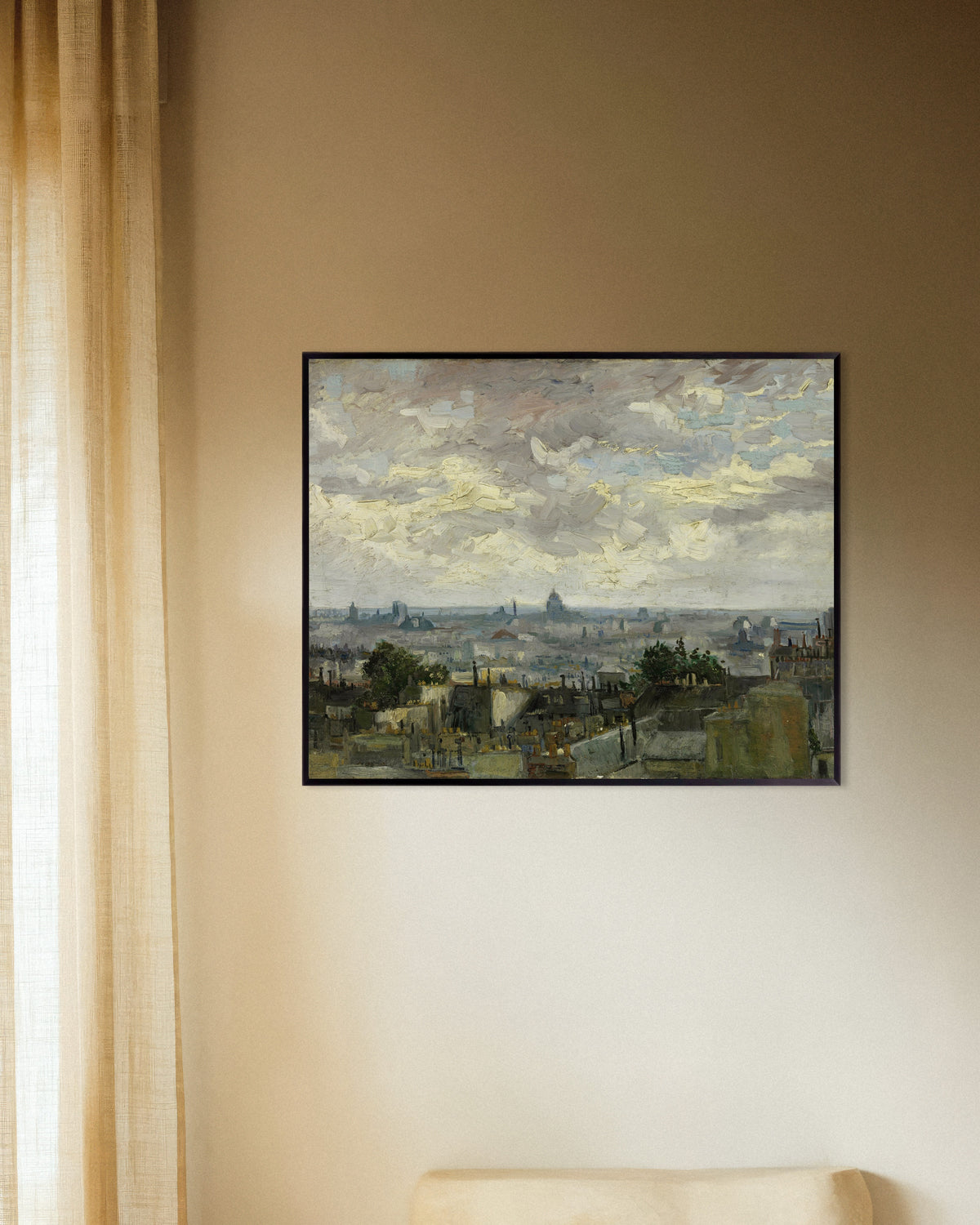 Vincent van Goghin teos Näkymä Pariisiin (1886) -juliste metallikehyksellä