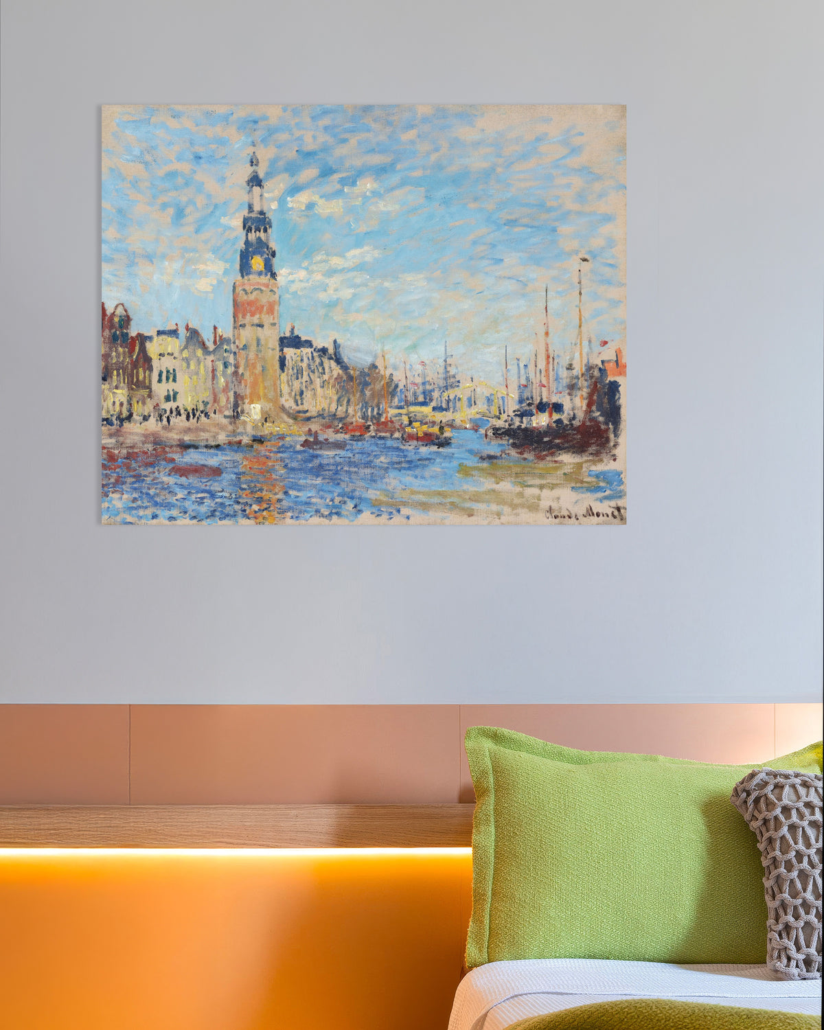 Claude Monet’n Näkymä Montelbaanstorenille, Amsterdam (1874) -juliste