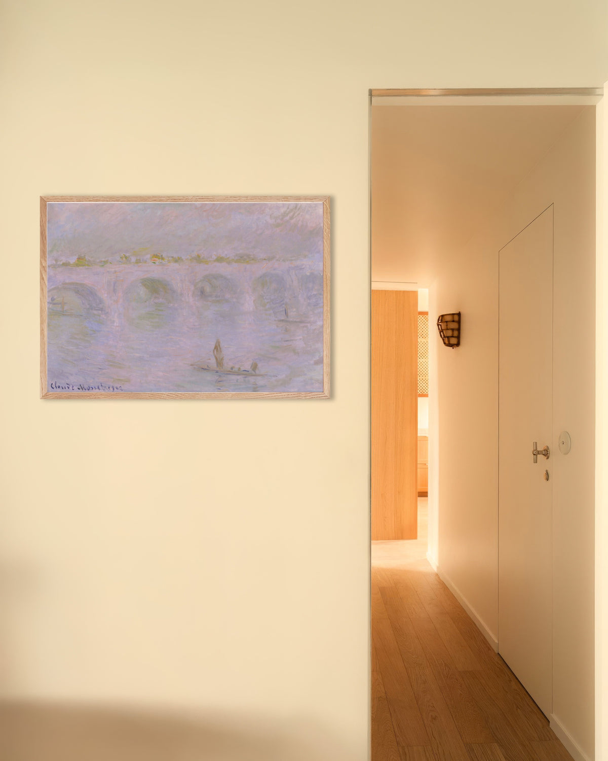 Claude Monet’n Waterloo Bridge, Lontoo (1902) -juliste luonnonvärisessä puukehyksessä
