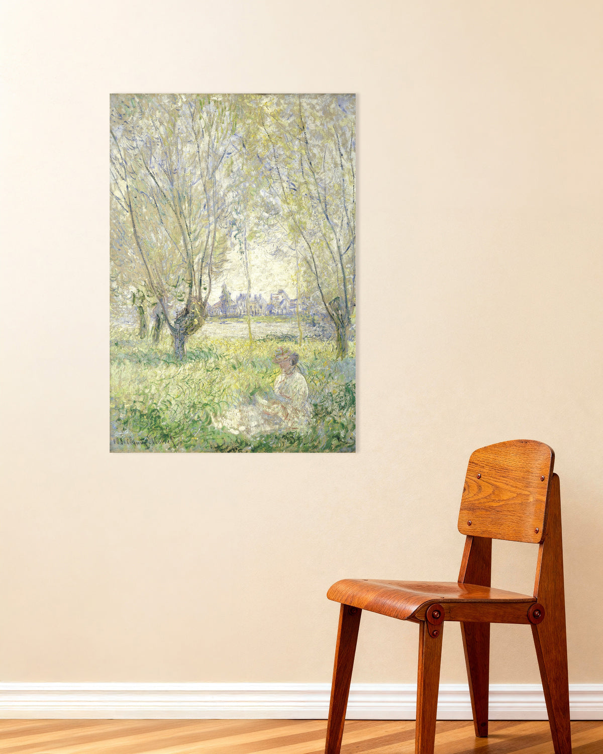Claude Monet’n Nainen istumassa pajujen alla (1880) -juliste