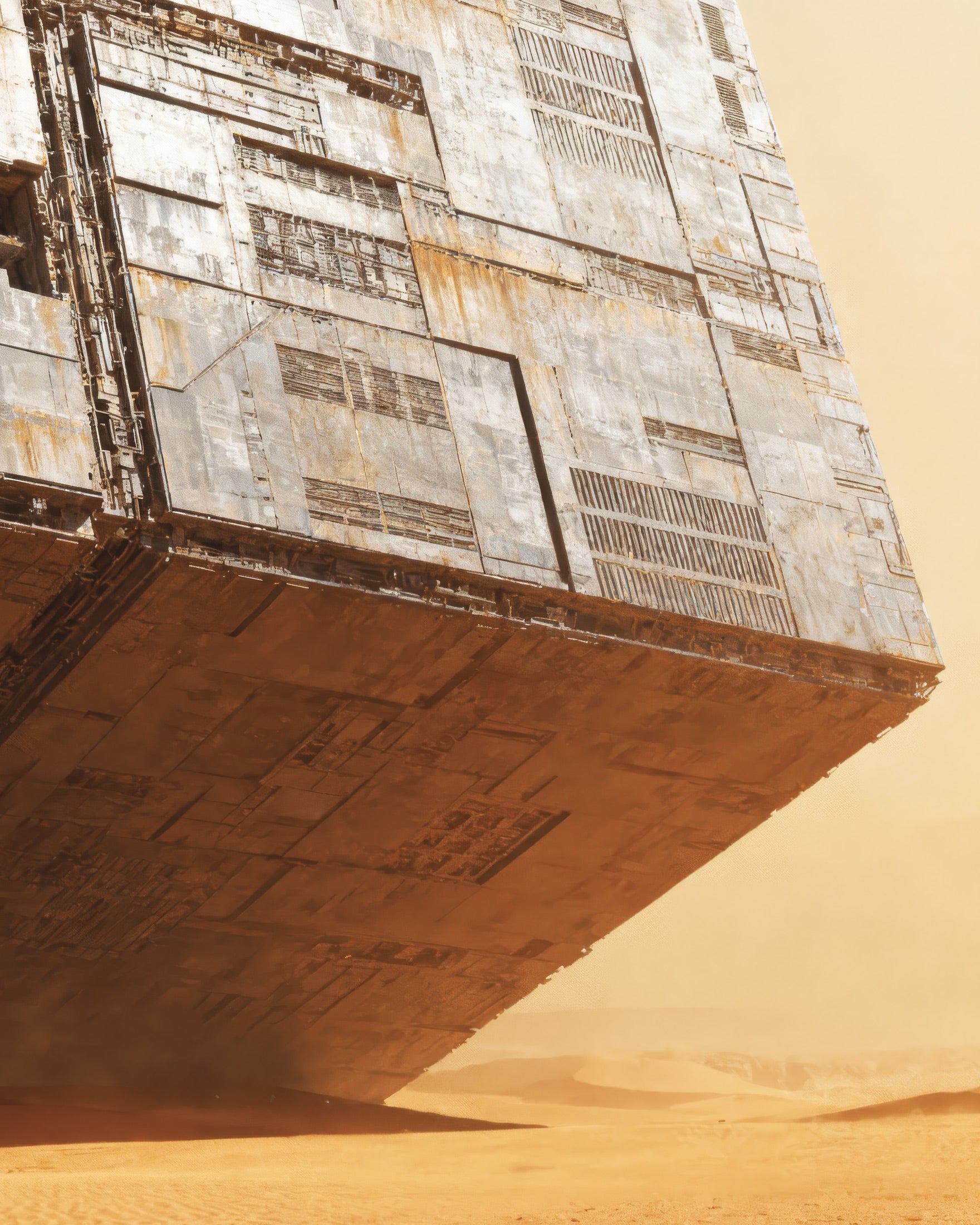 Massiivinen aavikkorakennelma - Dyyni-juliste, scifi-hiekkataidejuliste