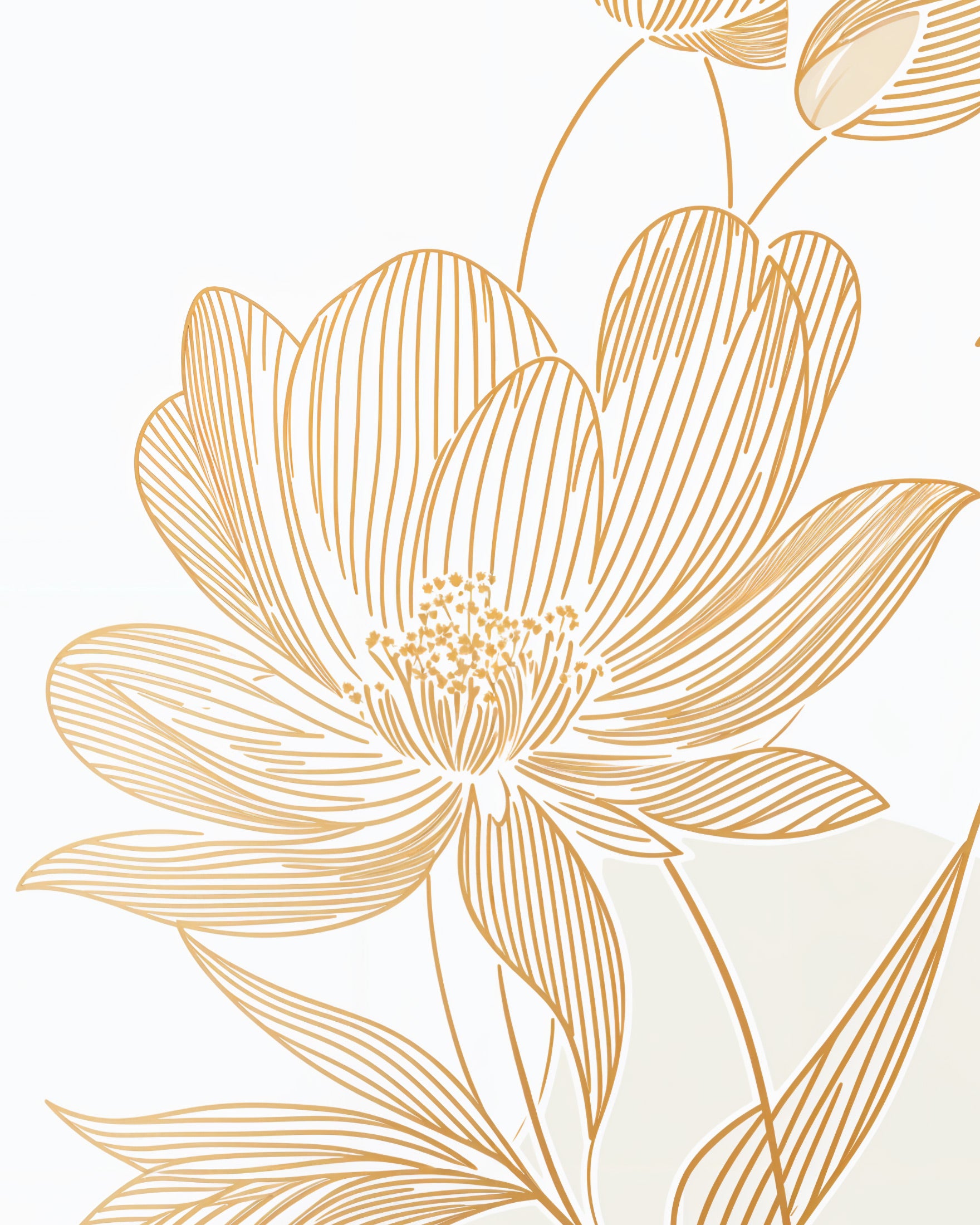Flowers on a light beige background - Poster
