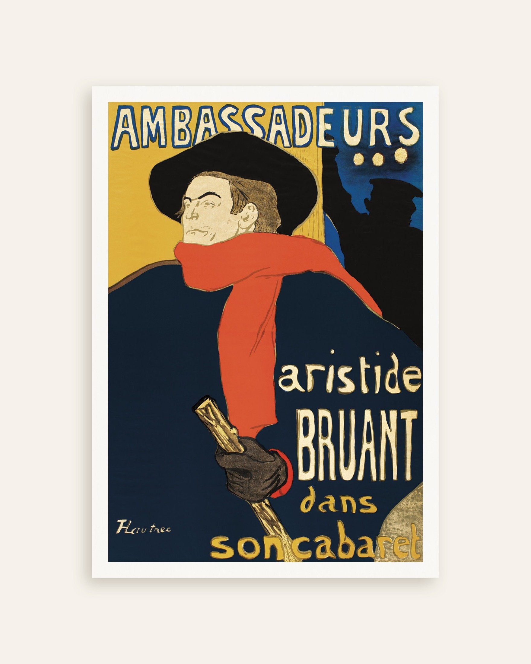 Poster of Ambassadeurs: Aristide Bruant dans son cabaret (1892) by Henri de Toulouse-Lautrec, thumbnail